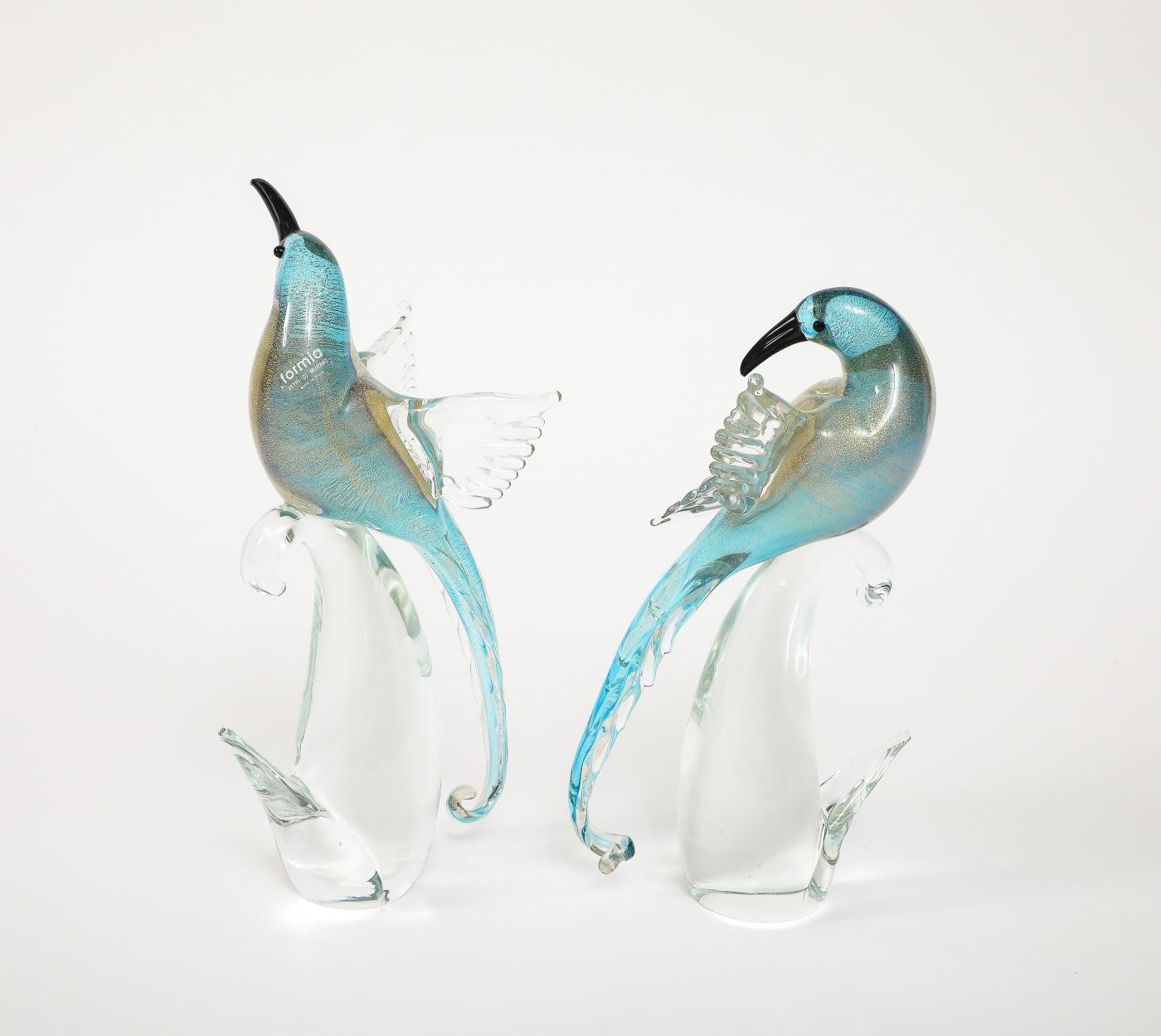 Formia Murano - 1970's Murano Glass Birds Sculptures