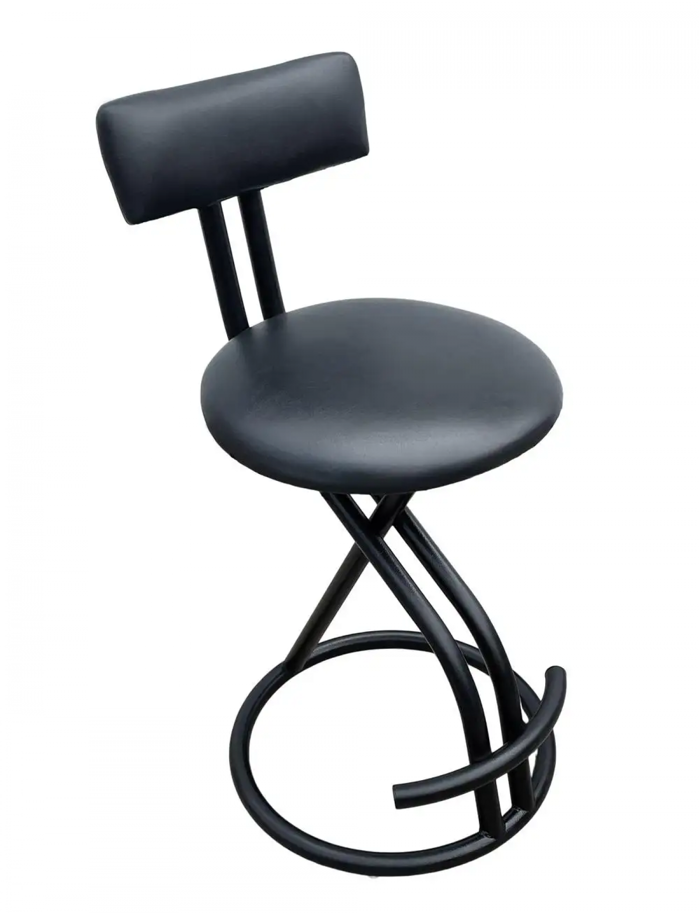 Four Mid Century Italian Post Modern Bar Stools or Counter Stools in Black