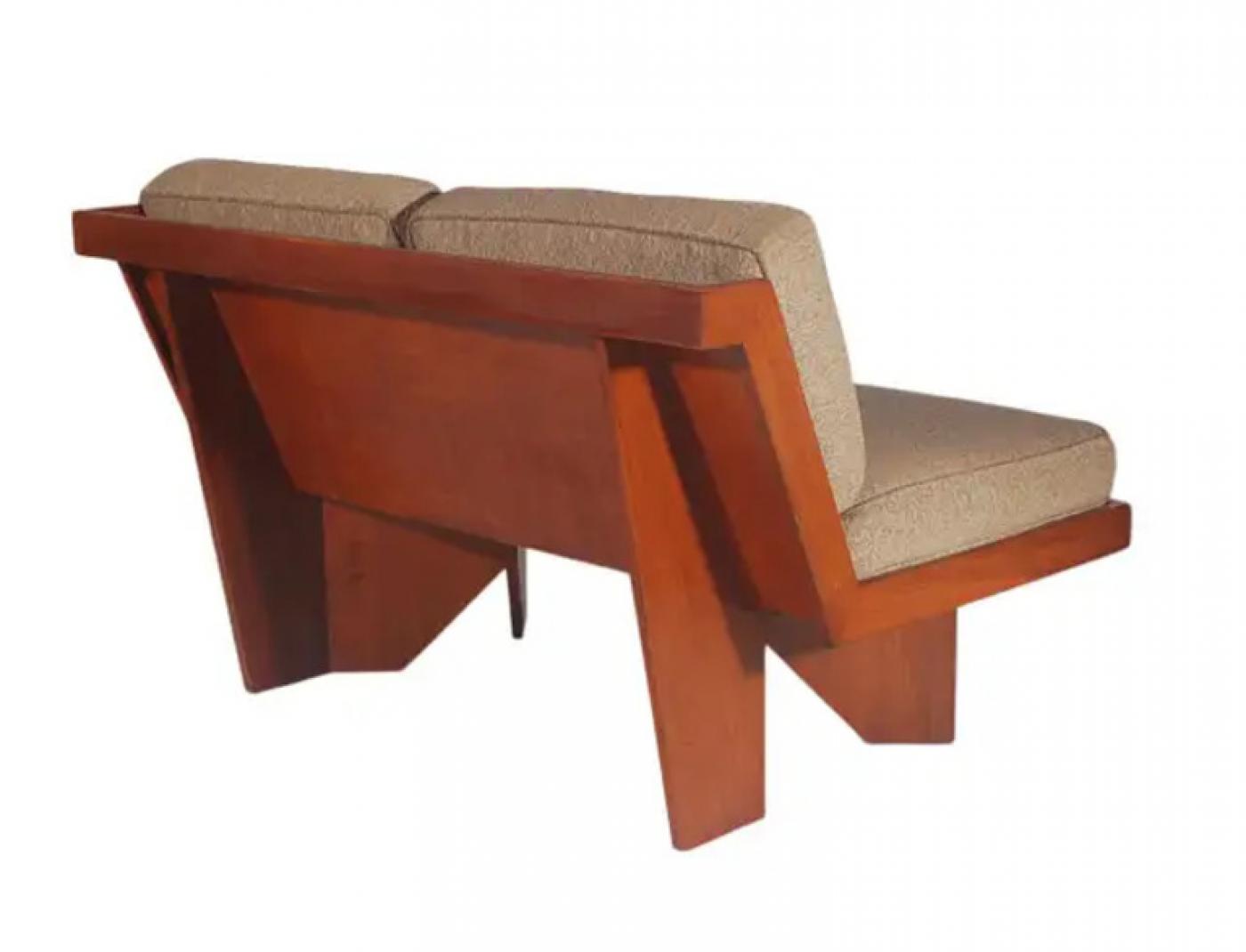 Frank Lloyd Wright Midcentury Craftsman Modern Plywood Loveseat or