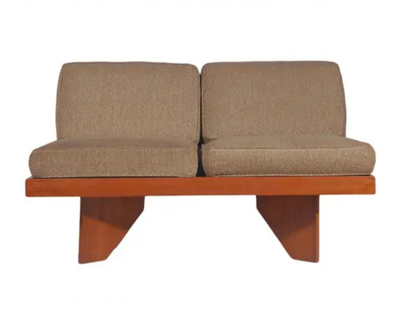 Frank Lloyd Wright Midcentury Craftsman Modern Plywood Loveseat or