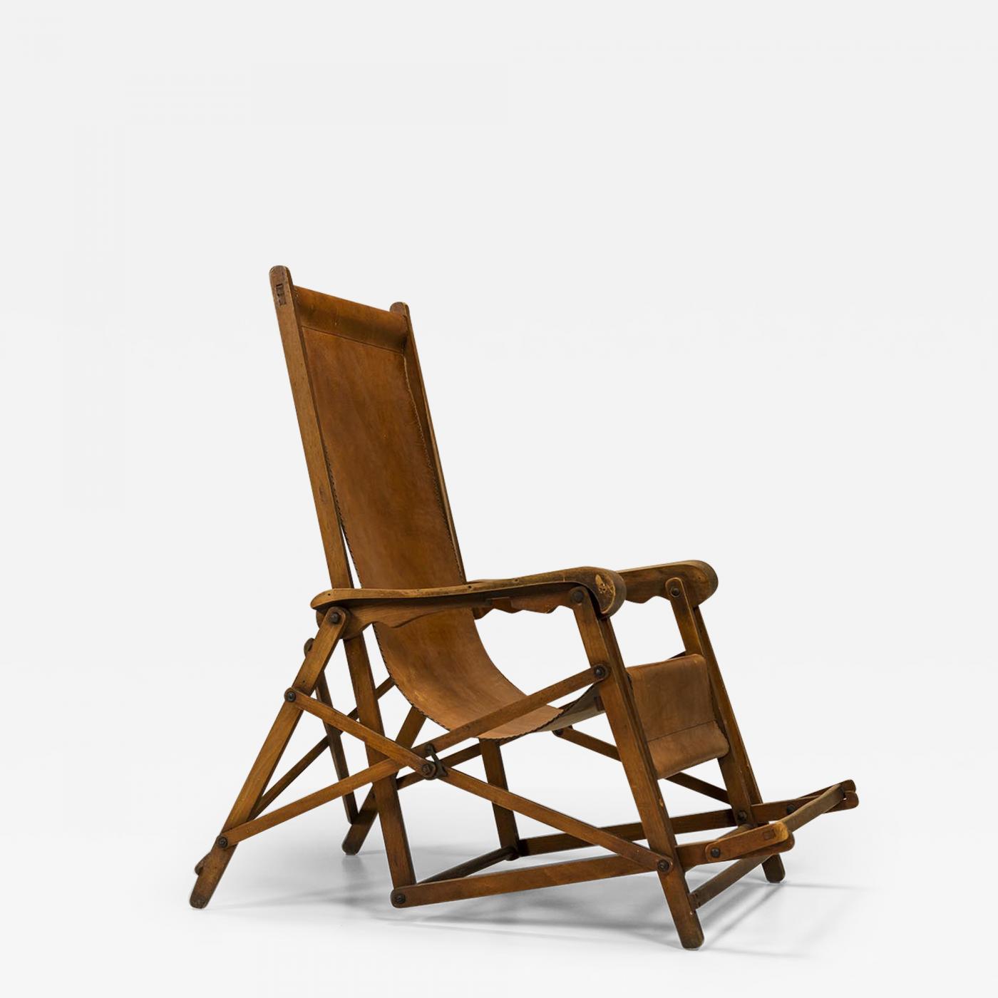 Deck lounge Chair in by Fratelli Reguitti X Louis Vuitton, Italy, 1938