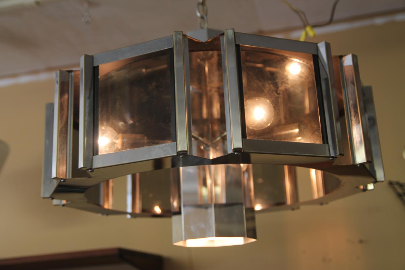 Frederick Raymond Frederick Raymond Chrome Chandelier from the 1970's