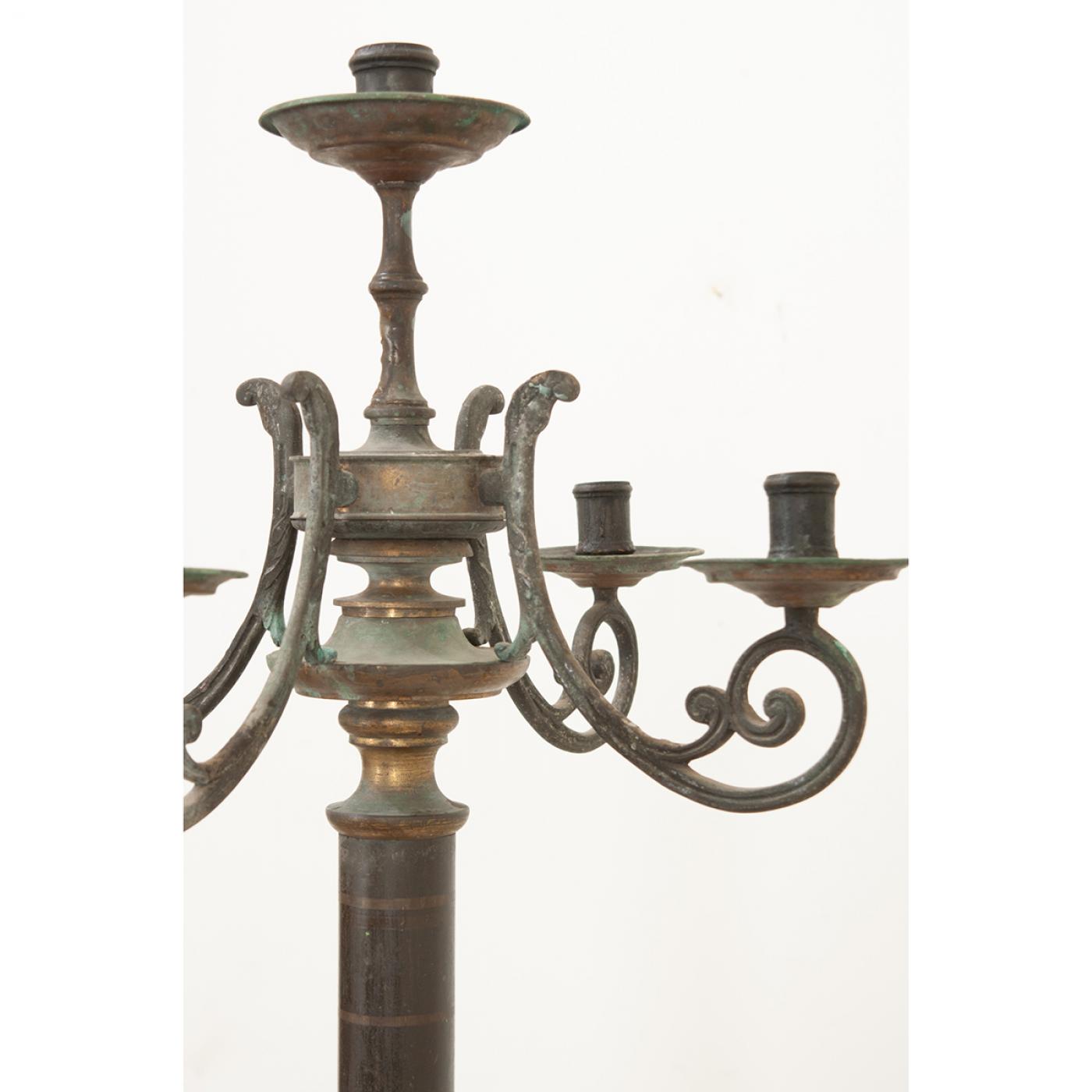 French 19th Century Large Toleware Candelabra