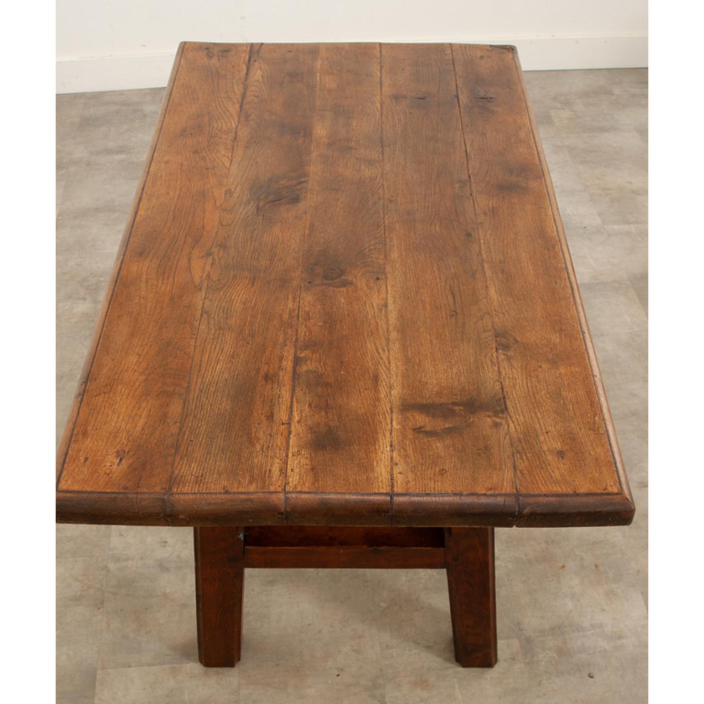 French 19th Century Solid Oak Kitchen Island