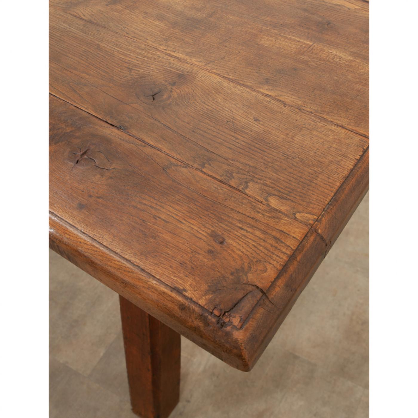 French 19th Century Solid Oak Kitchen Island