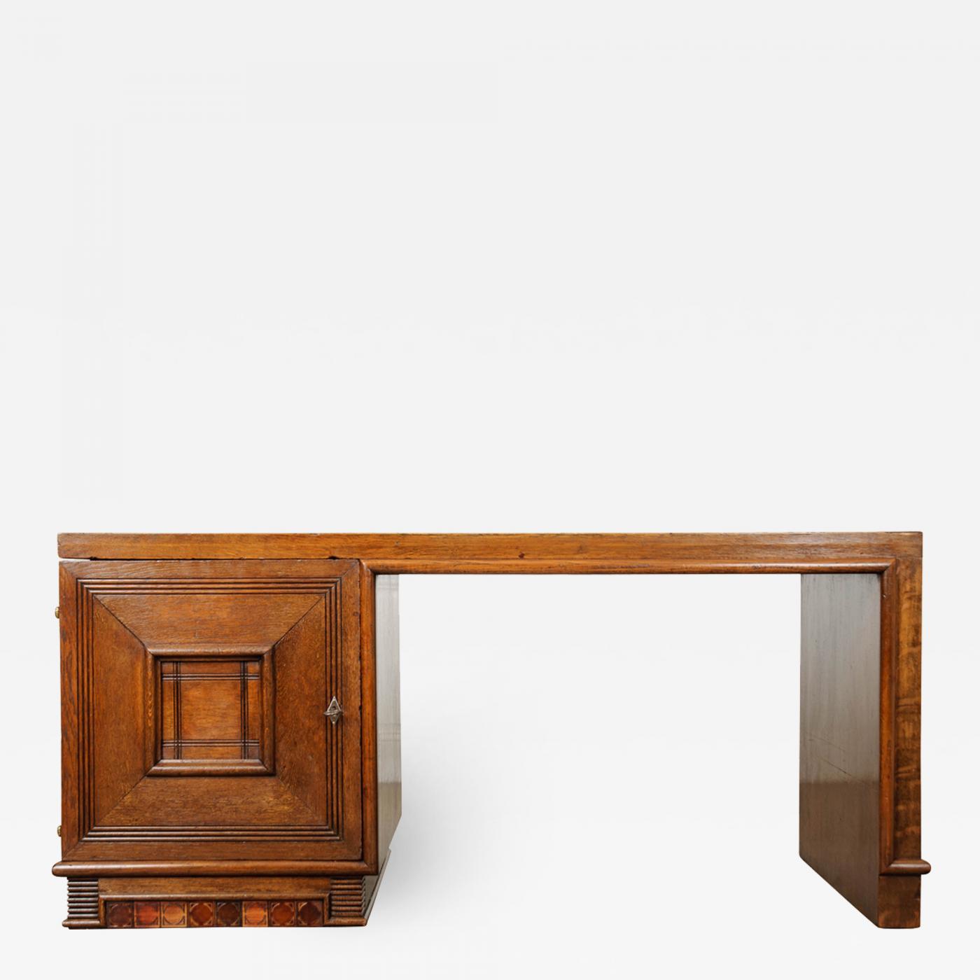 French 20th Century Oak Art Deco Parson Desk