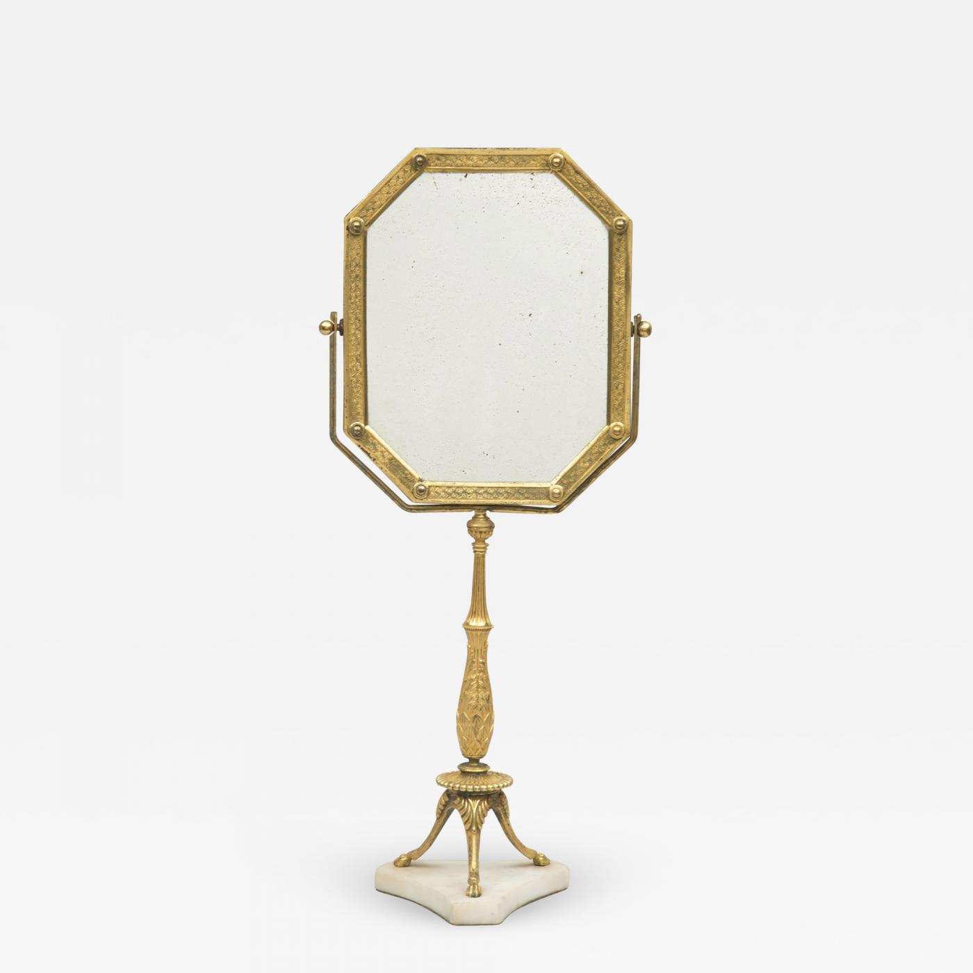 Vintage Brass Mirror on Stand - Found