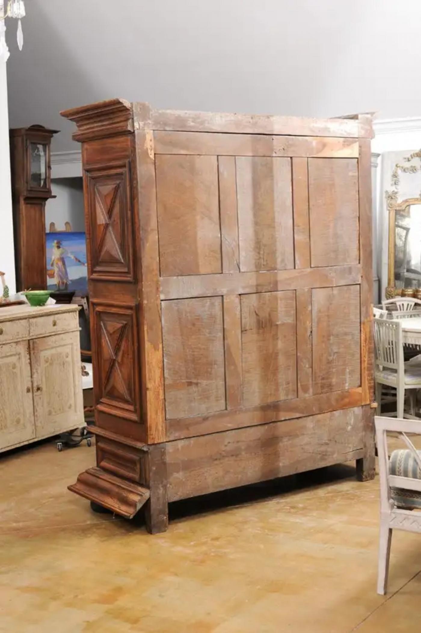 French Early 17th Century Louis XIII Period Walnut Armoire with