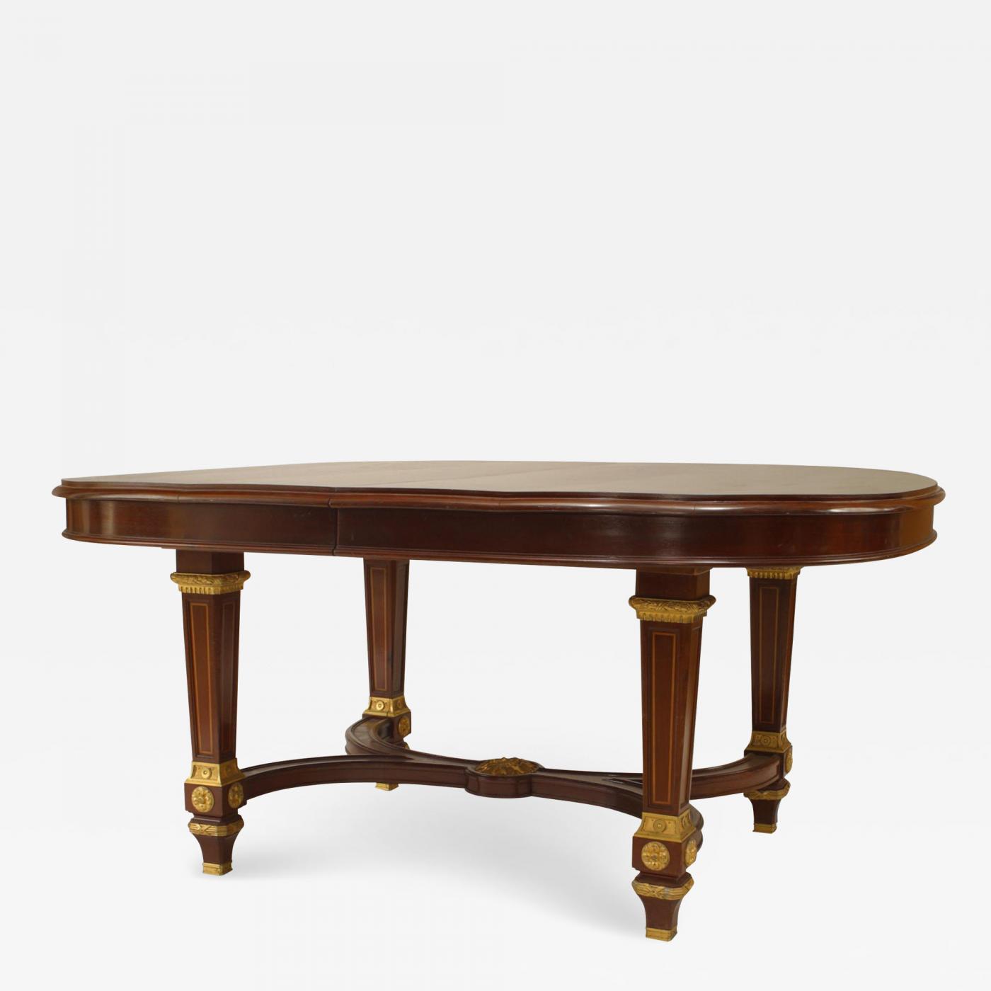 French Louis XVI Mahogany Oval Dining Table