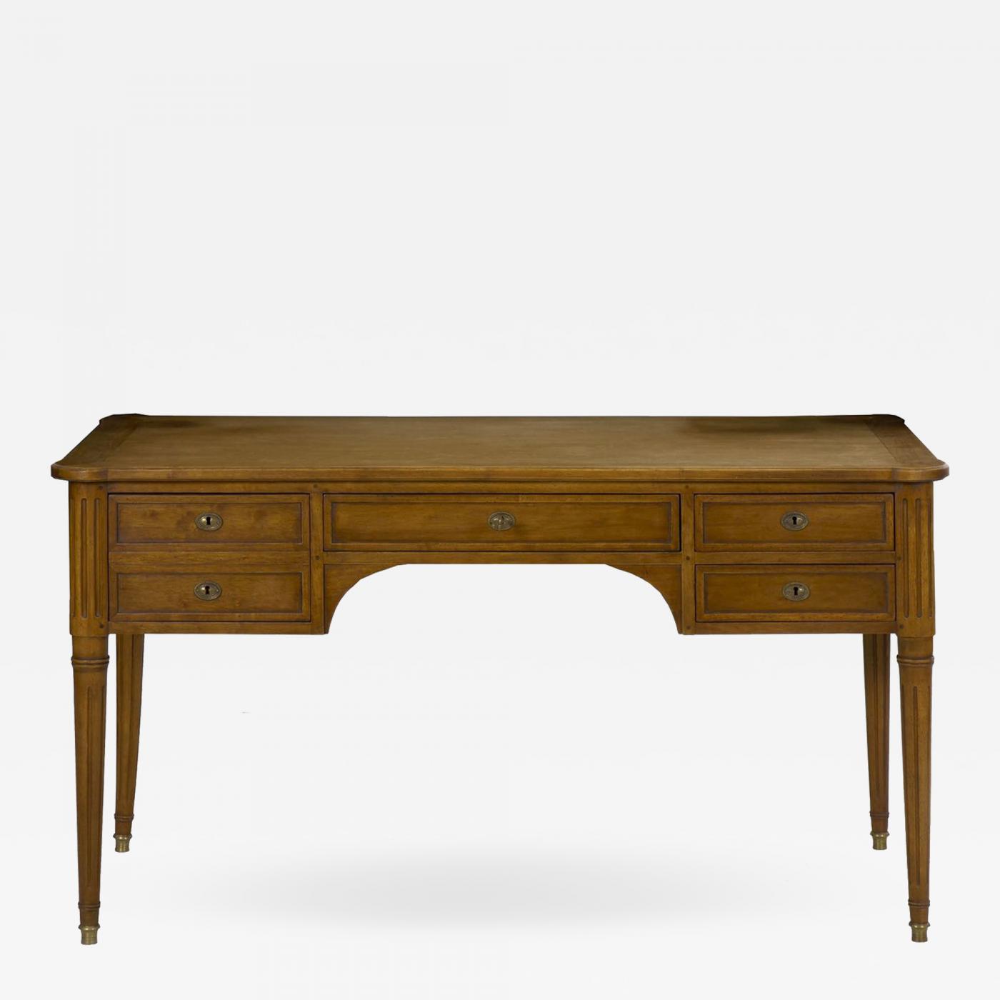 French Louis Xvi Style Antique Writing Table Bureau Plat Desk 20th Century
