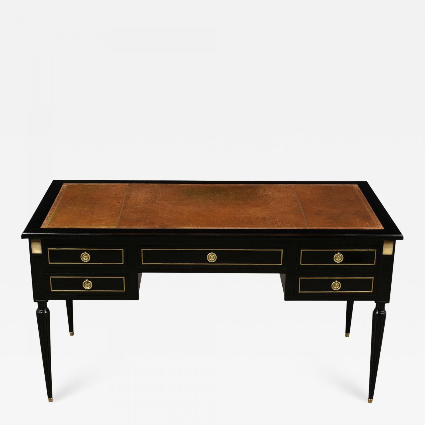 French Louis Xvi Style Desk Ebonized