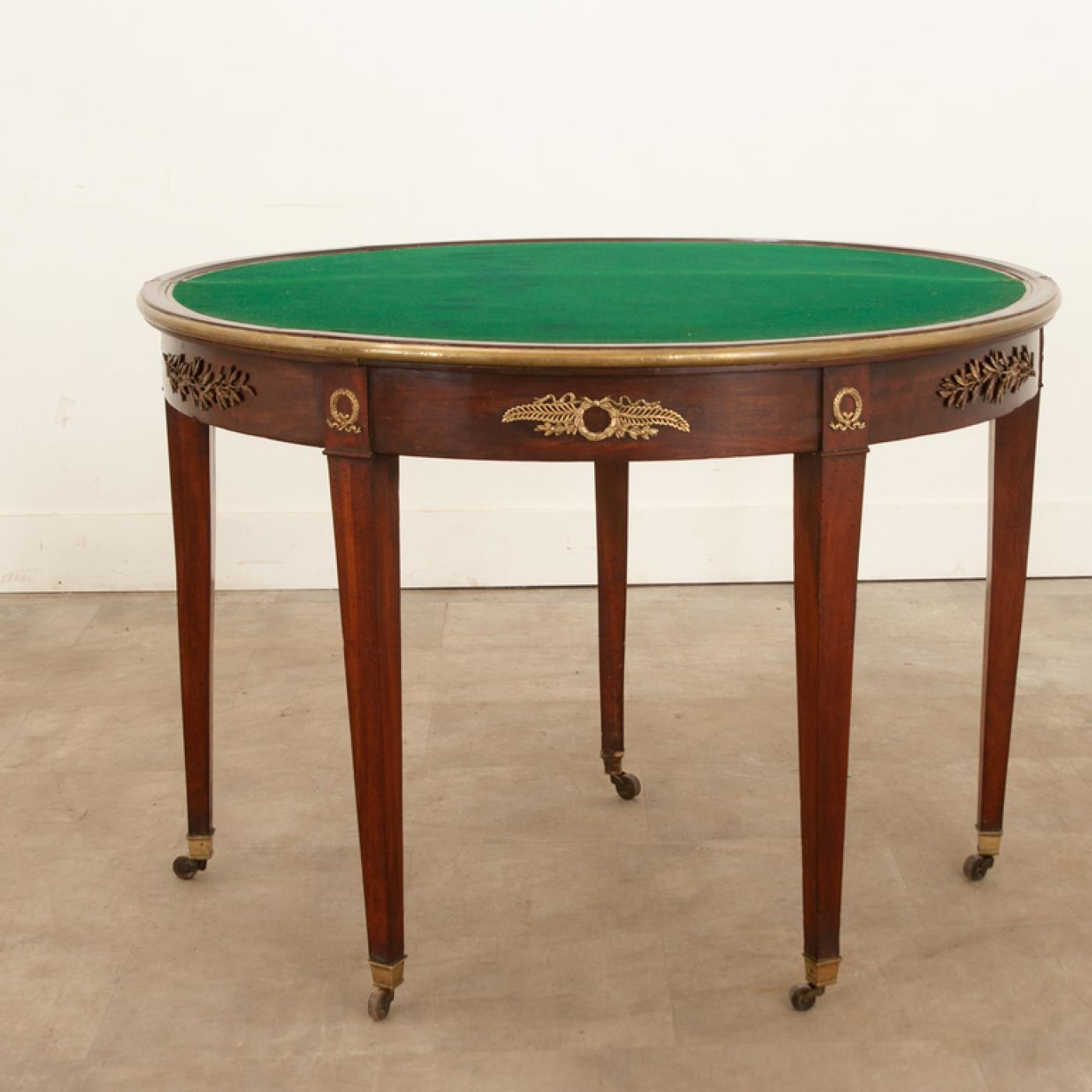 French Mahogany Empire Console Game Table