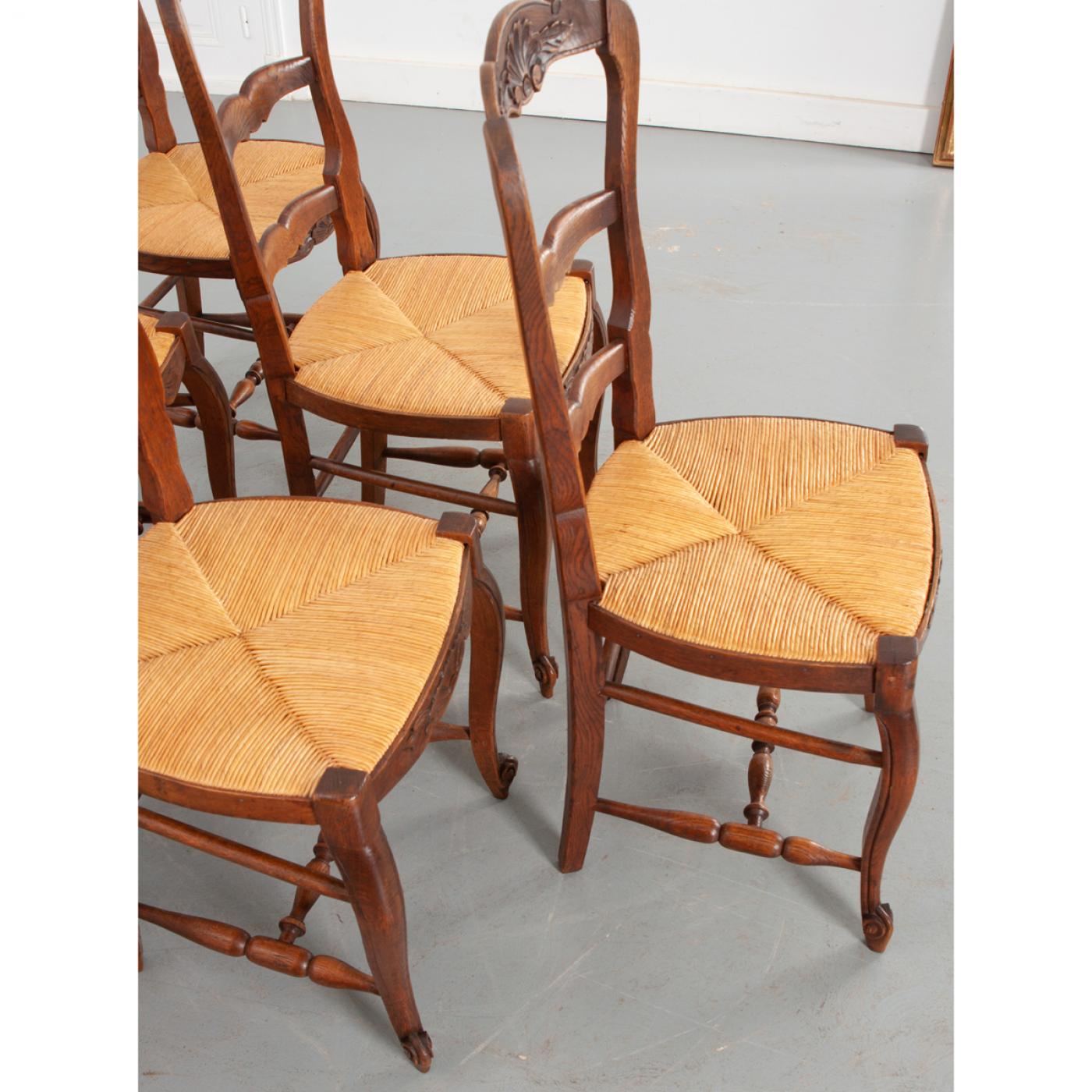 French Rush Seat Chairs