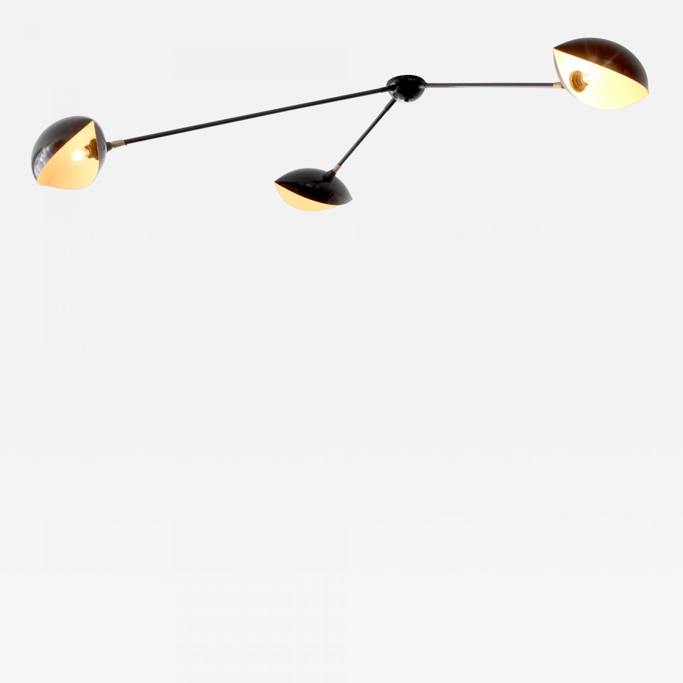 French Three Arm Ceiling Light