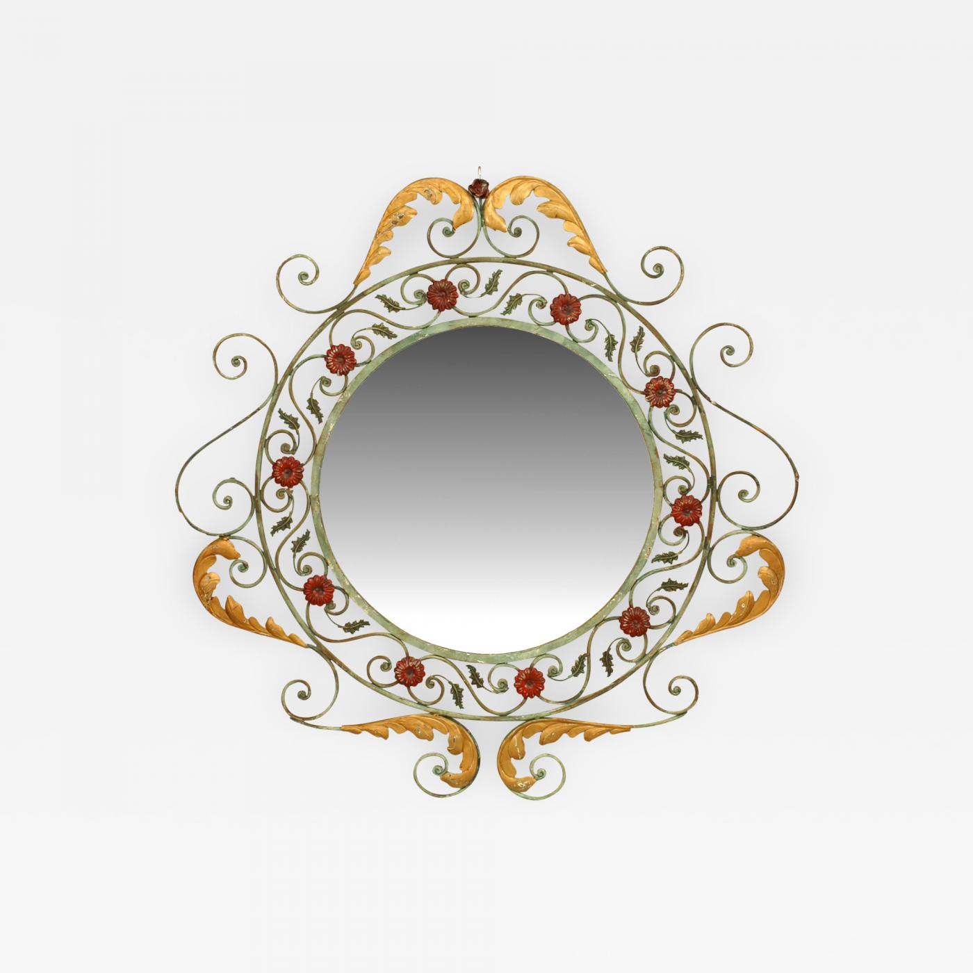 French Victorian Style Iron Wall Mirror
