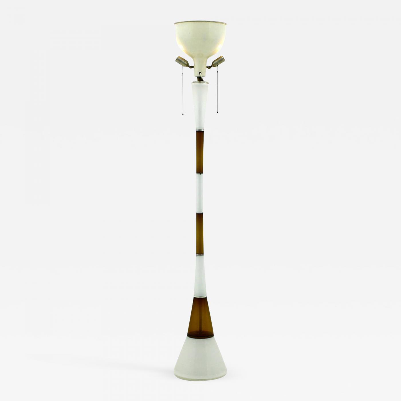 Fulvio Bianconi Colored Glass Floor Lamp By Venini Co Murano Italy 1950s