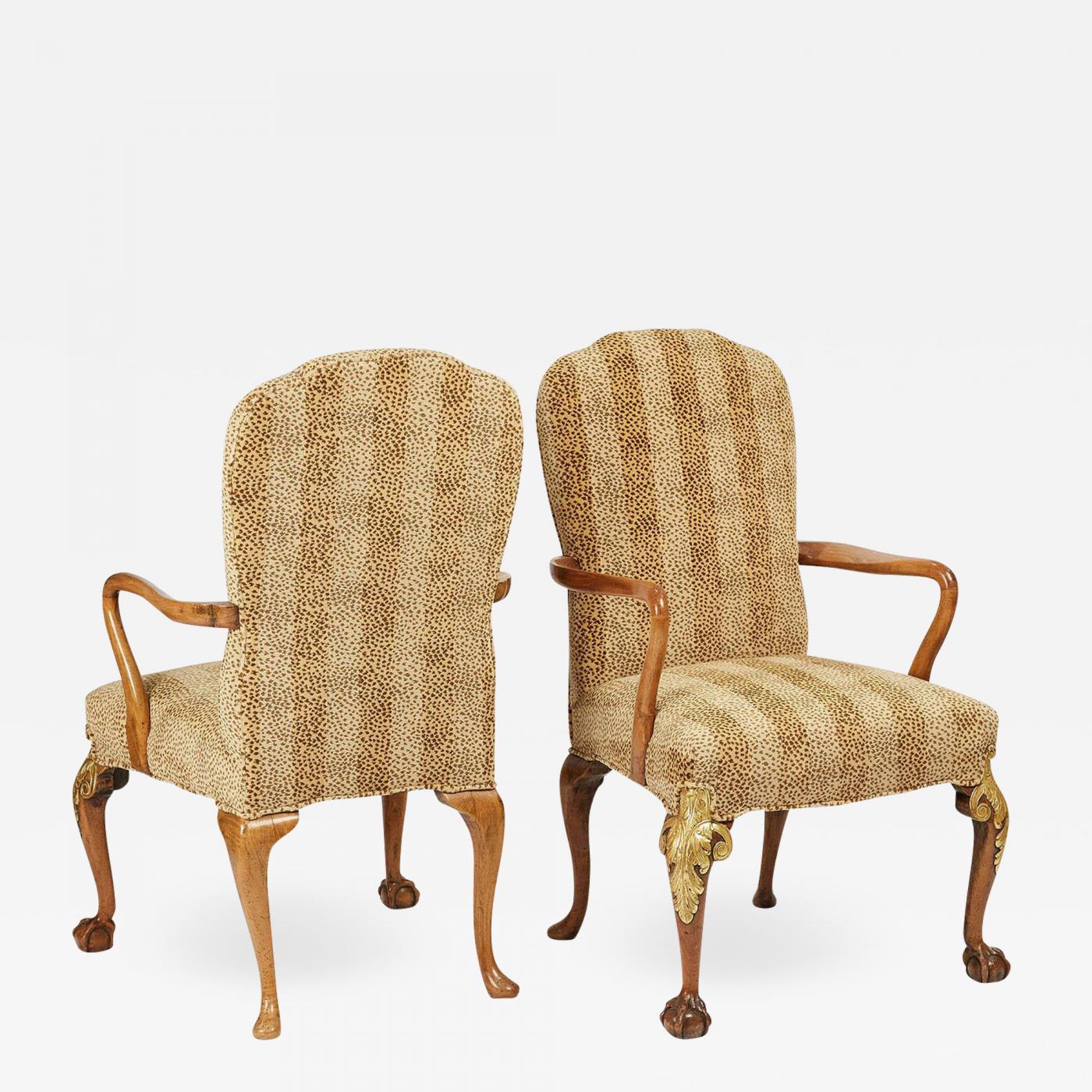 Pair of Louis XVI Walnut Chairs without Cushions, Italy circa 1790. Three  pairs available.