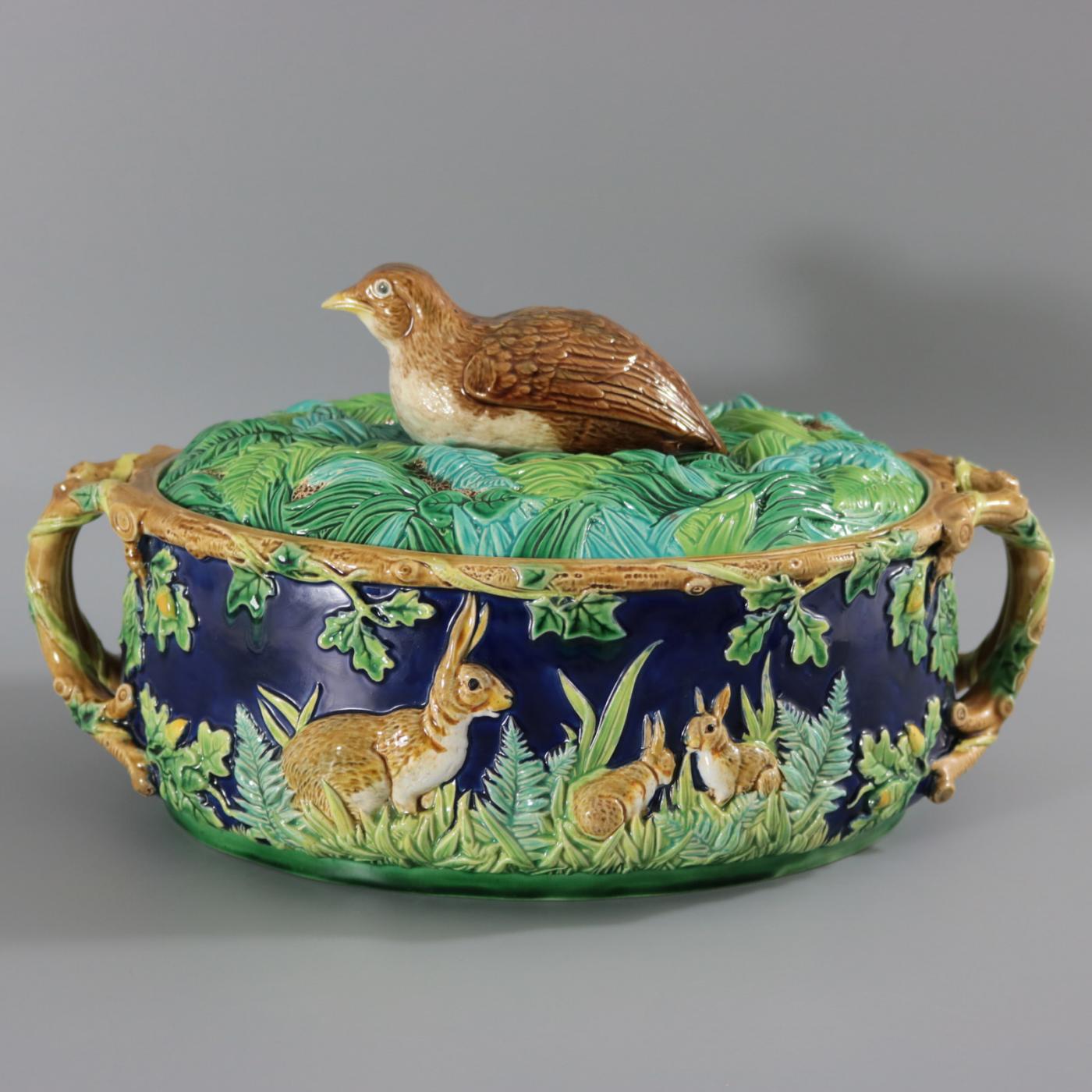 Jones Majolica Partridge Game Pie Dish