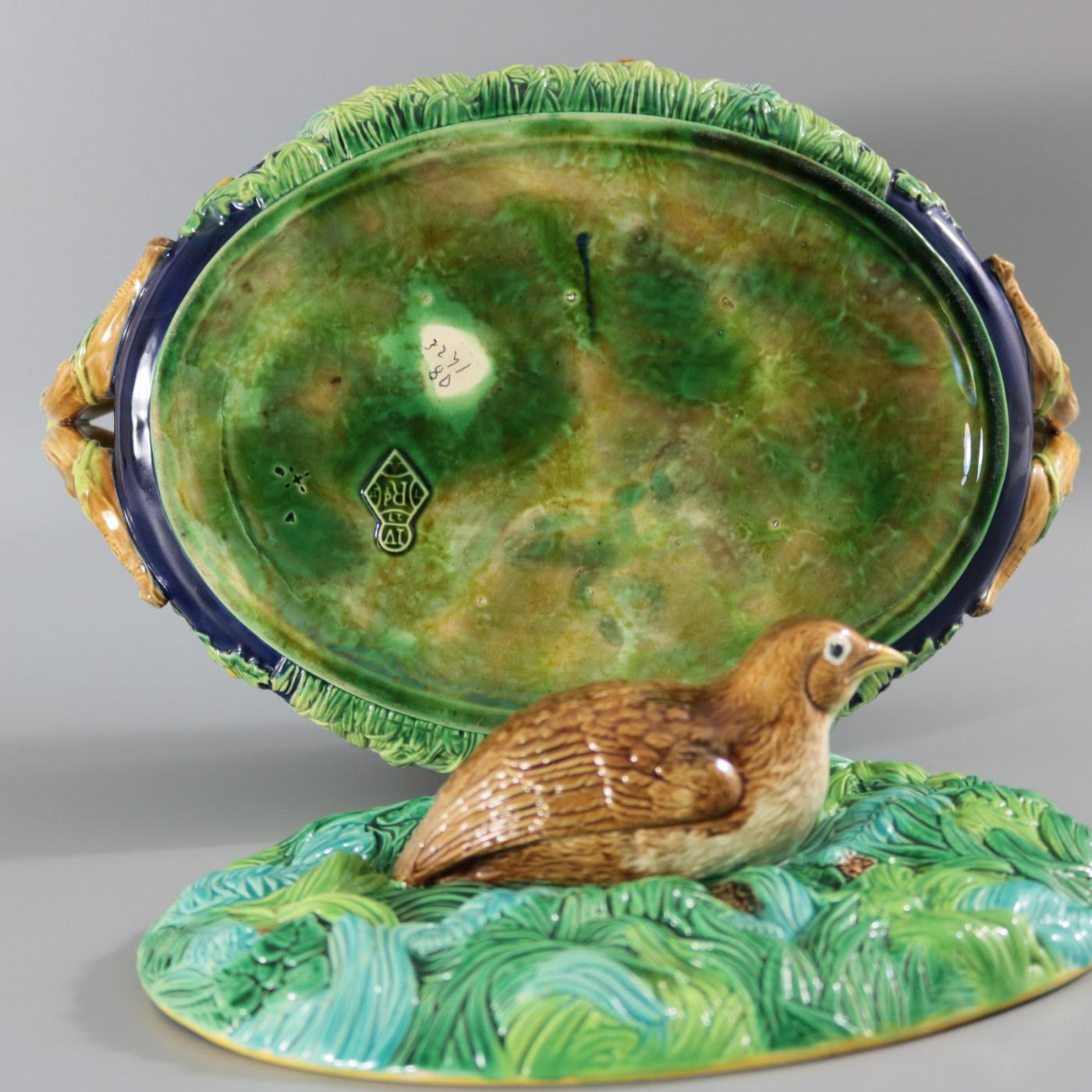 Jones Majolica Partridge Game Pie Dish