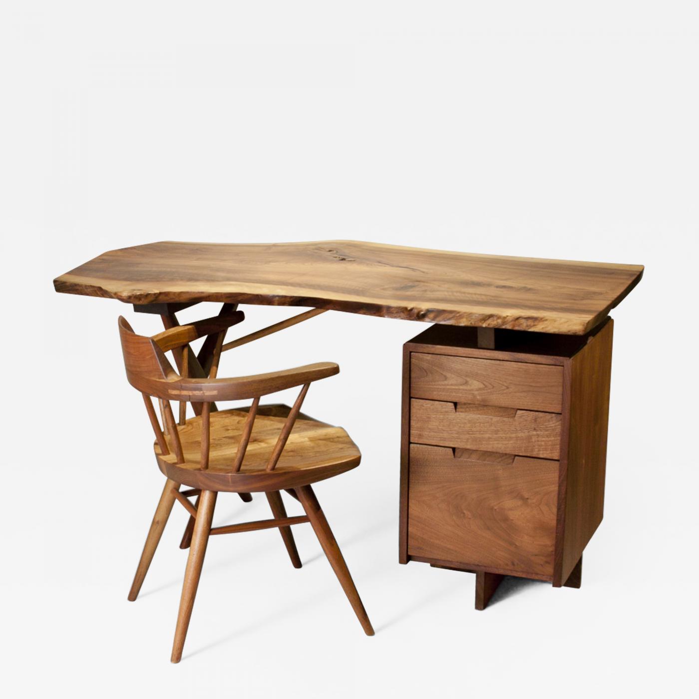 George Nakashima Conoid Desk And Arm Chair