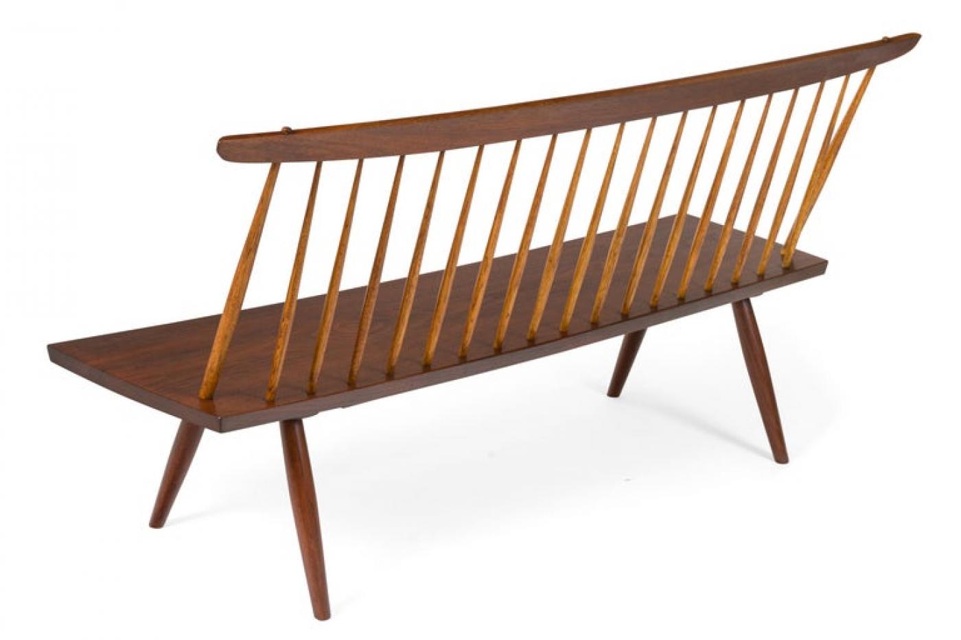 Nakashima Nakashima Walnut Spindle Back Bench