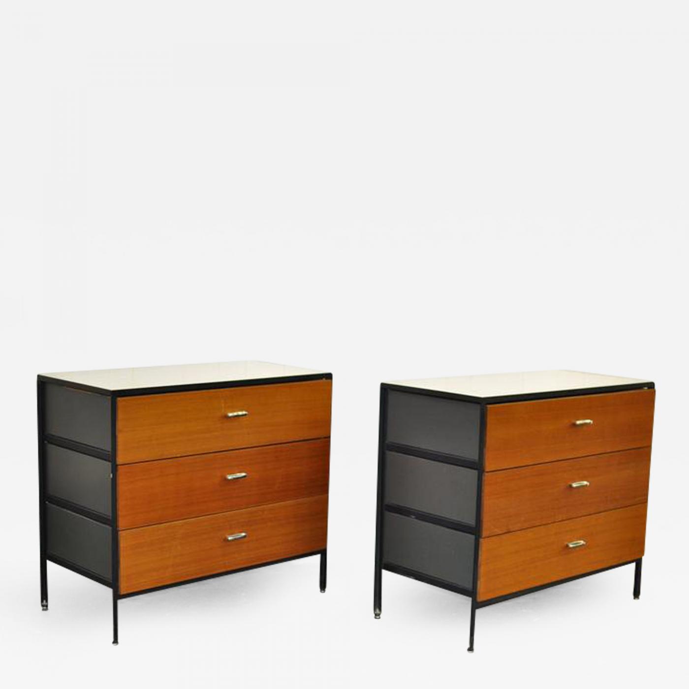 George Nelson Pair Of George Nelson Steel Frame Dressers