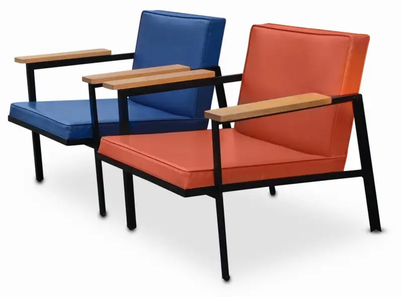 Nelson Rare & Original Nelson Steel Frame Lounge Chairs
