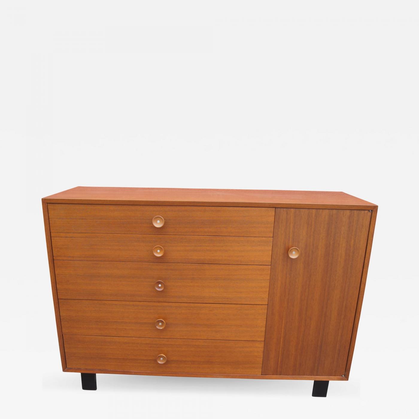 George Nelson Walnut Dresser Cabinet Model 4935 By George