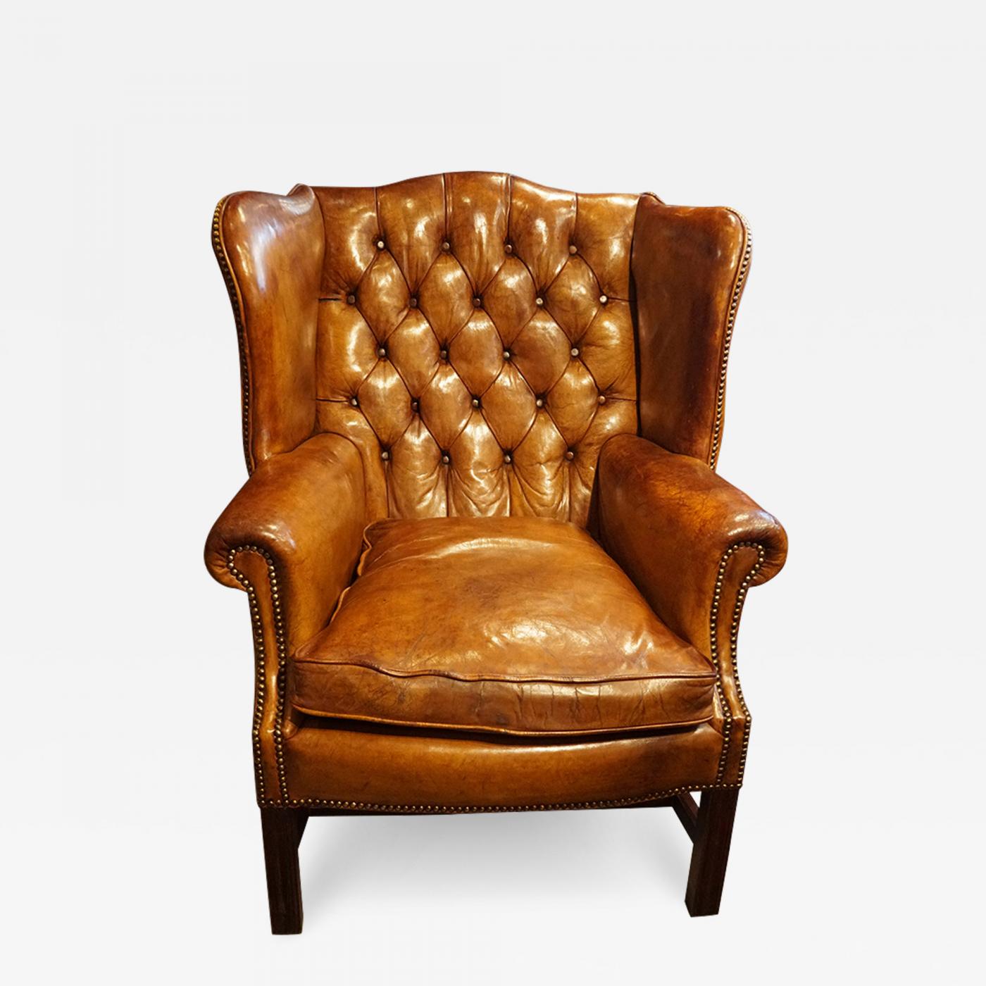 button back wing chair