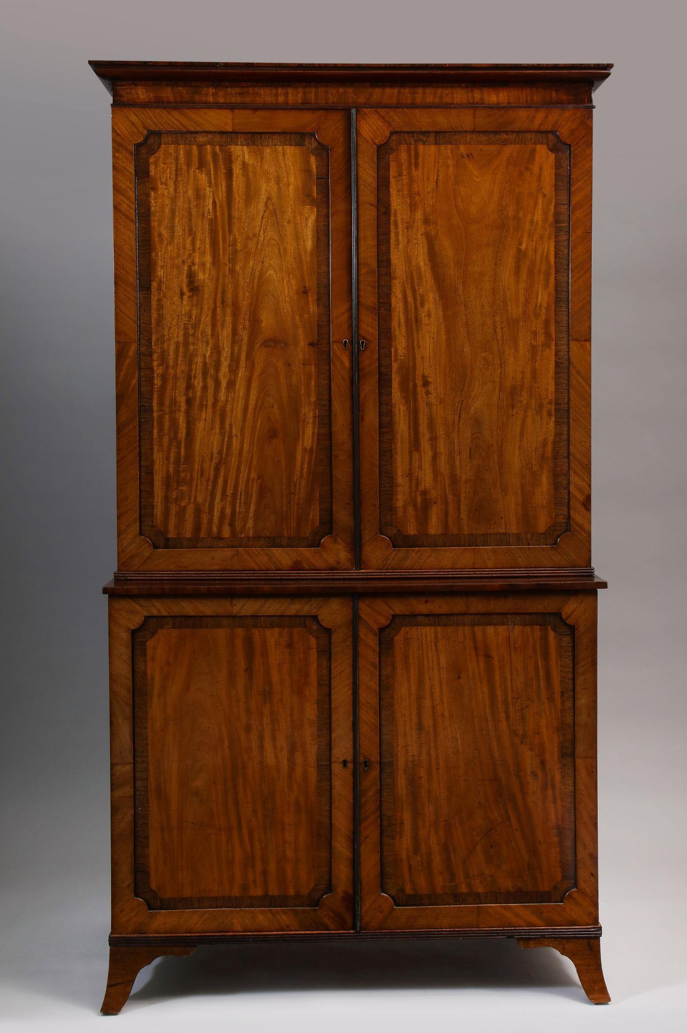 Georgian mahogany linen press