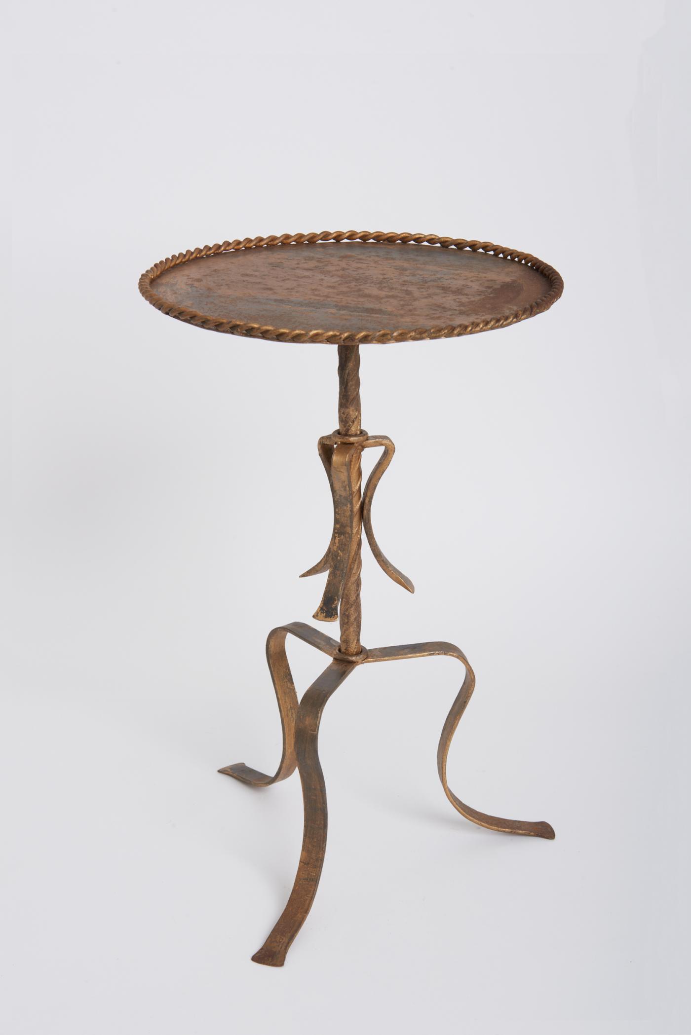 Gilt Wrought Iron Side Table