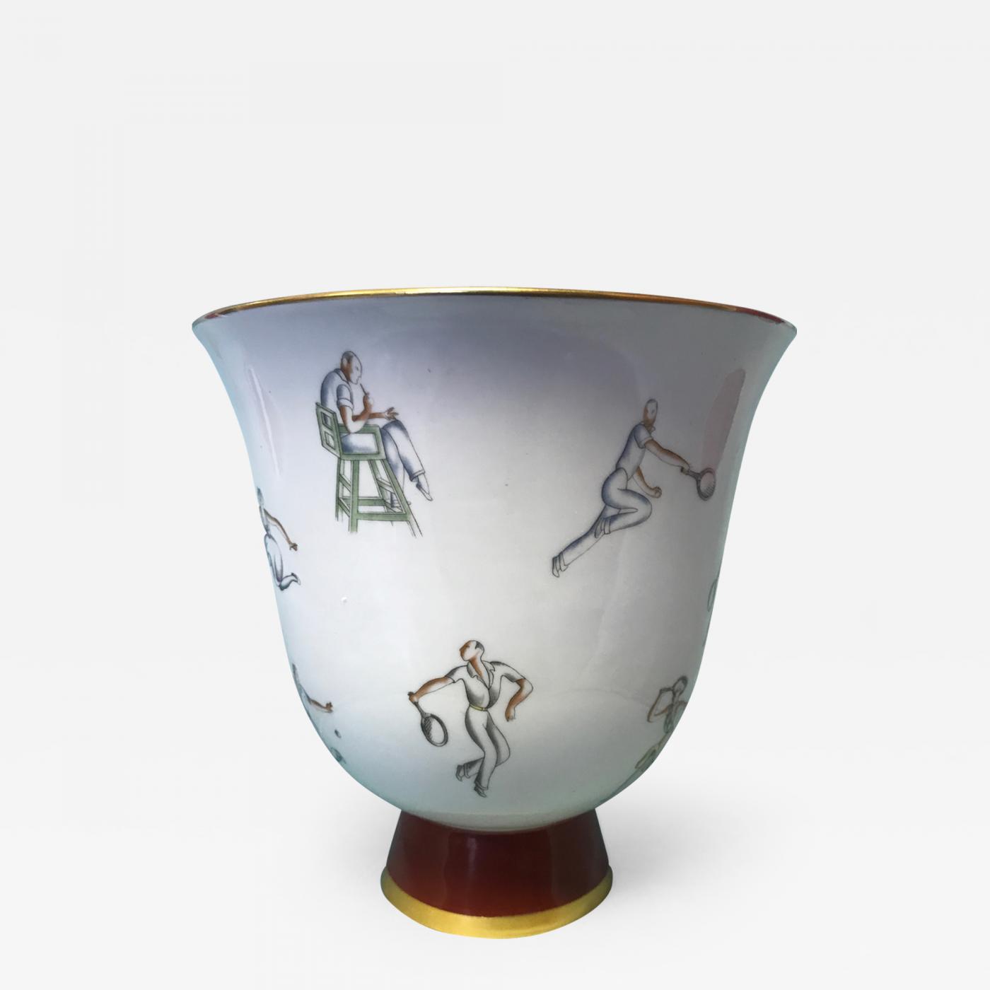 Gio Ponti - Gio Ponti Tennis Themed Vase for Richard Ginori