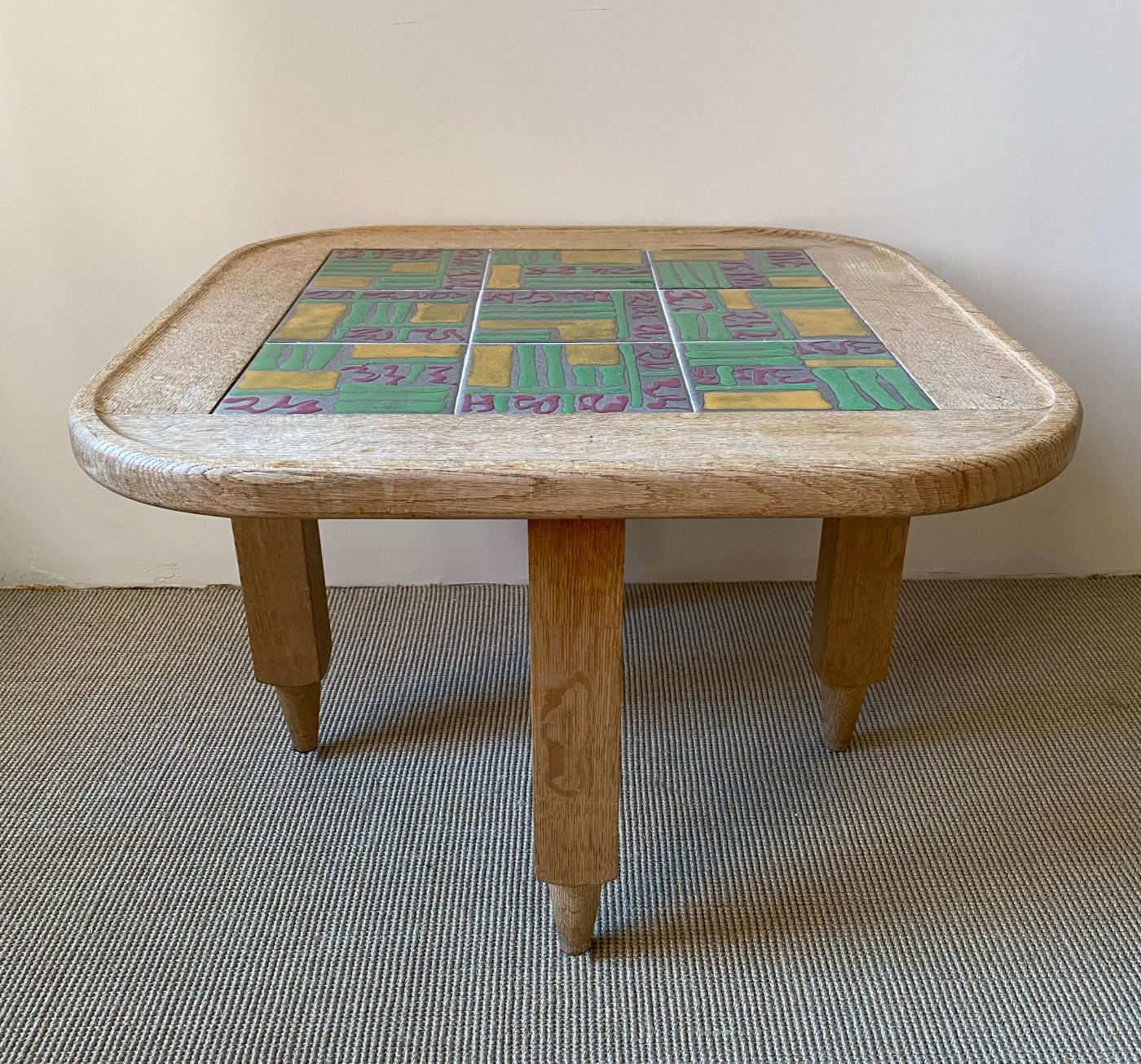 Guillerme et Chambron ERME ET CHAMBRON SQUARE TILE TOP TABLE