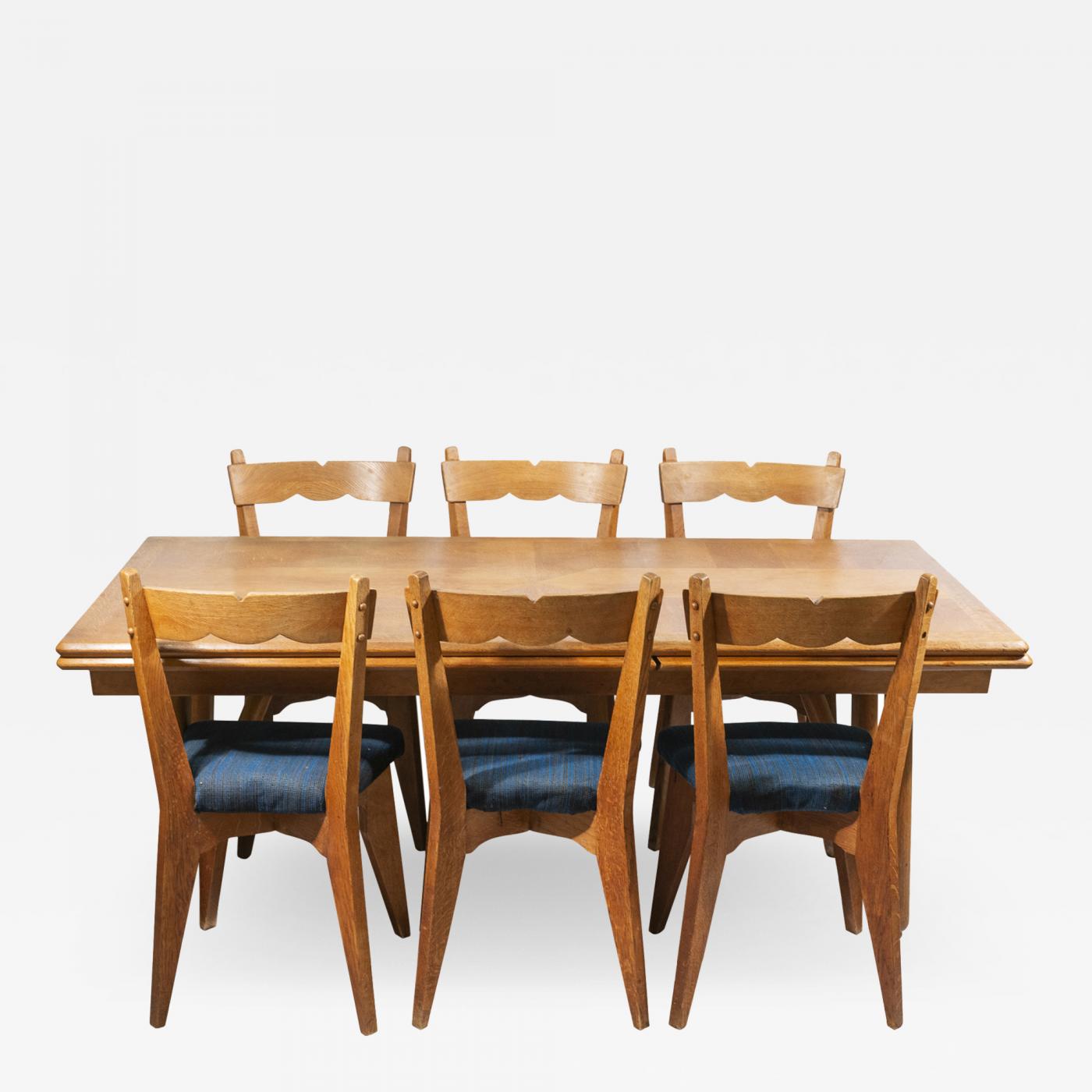 Guillerme Et Chambron Guillerme Chambron Dinner Table And Set Of Six Chairs France Circa 1950