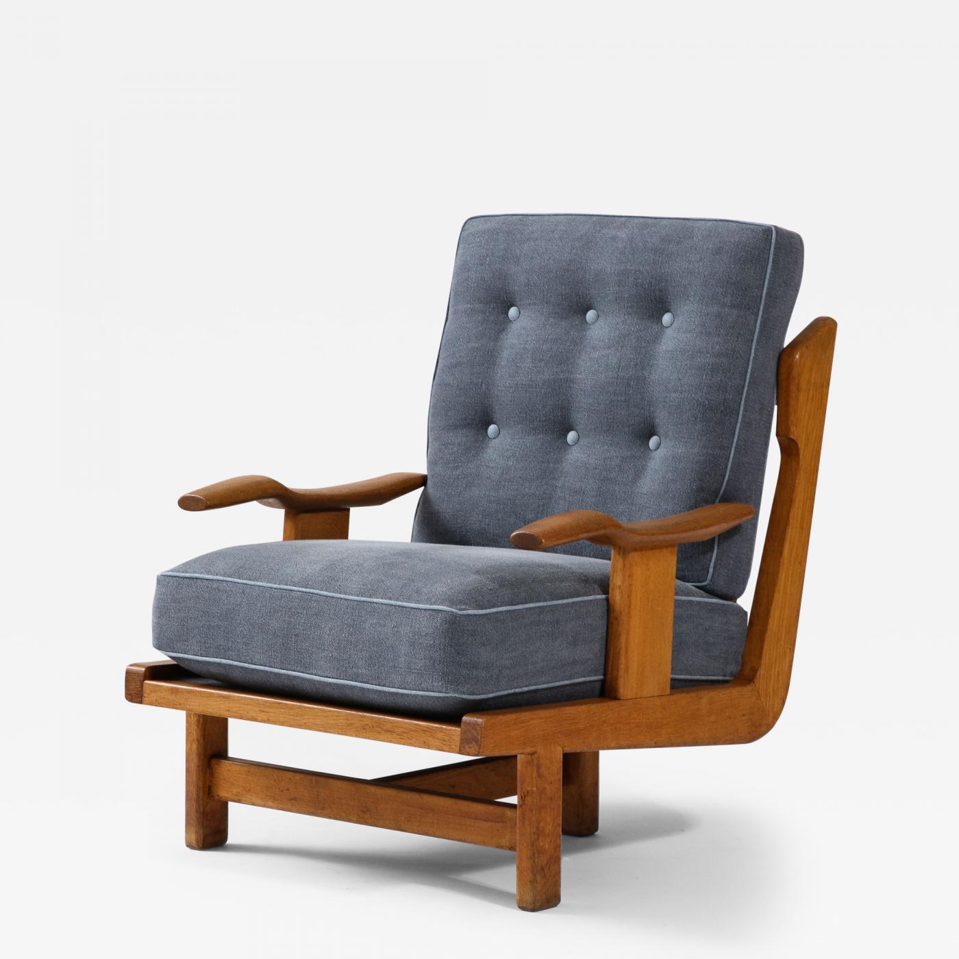 Rare Tripod Armchair by Guillerme et Chambron, France, c. 1960