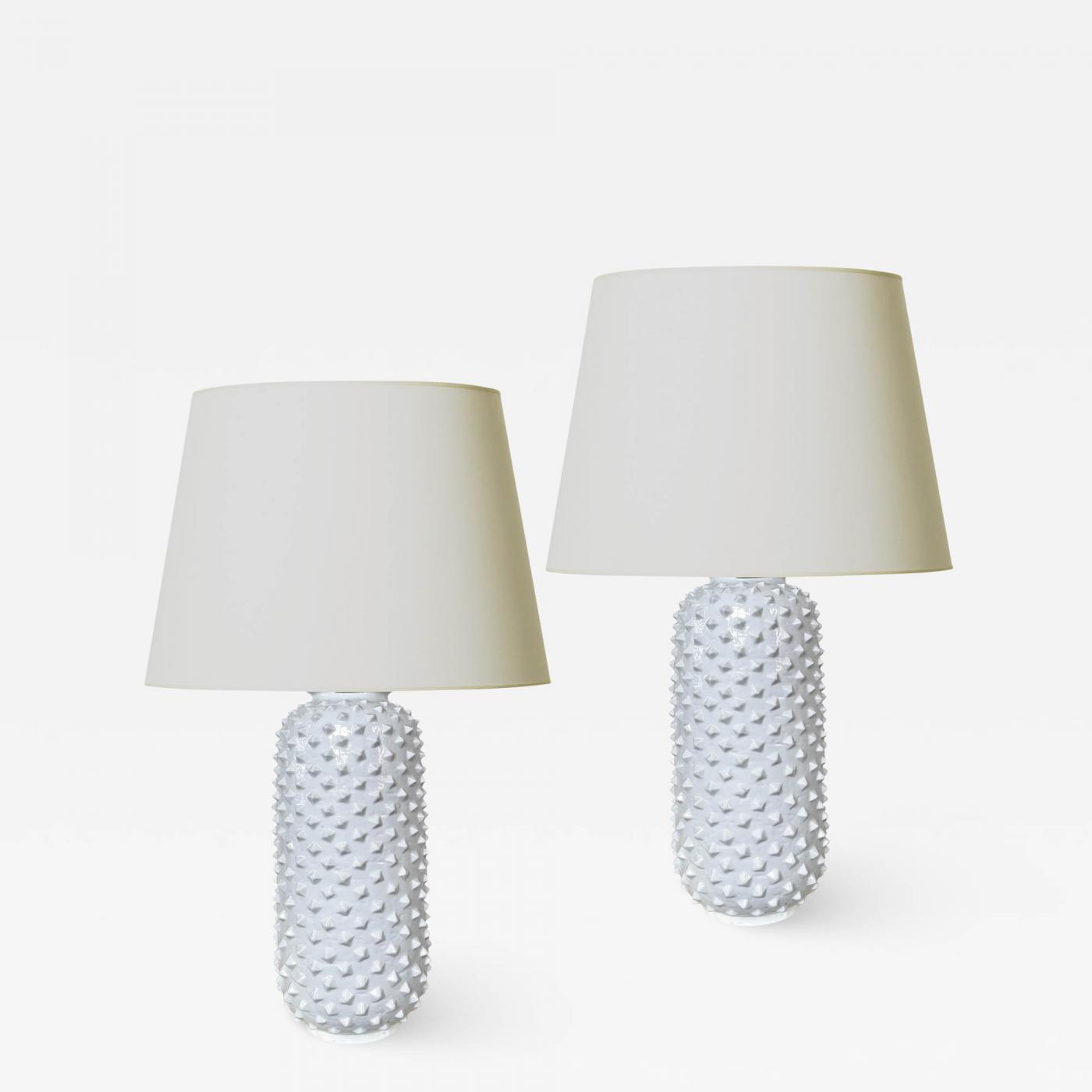 Pair of Mod Spiked Table Lamps by Gunnar Nylund for Rorstrand