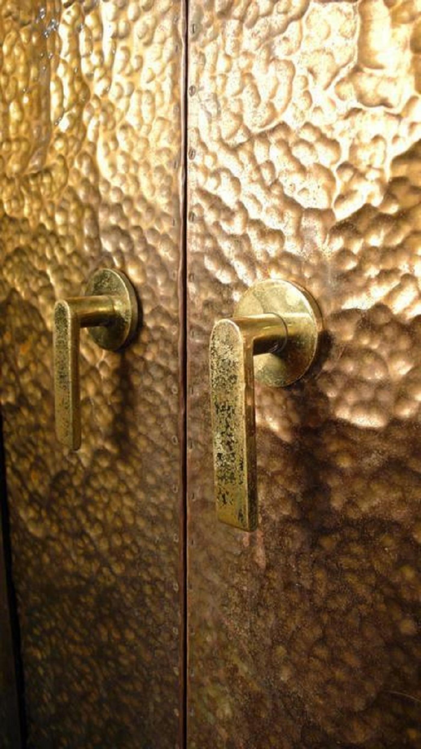 Hammered Brass Doors
