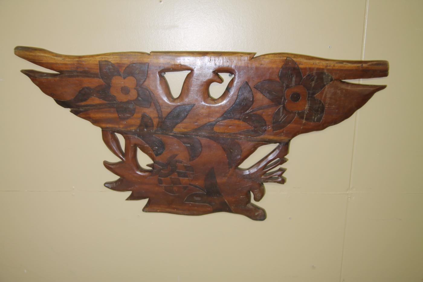 Hand Carved Wooden Eagle Wall Sculpture