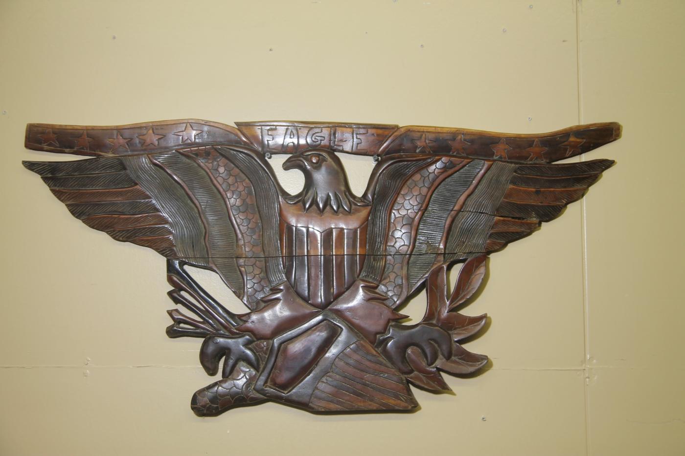 Hand Carved Wooden Eagle Wall Sculpture