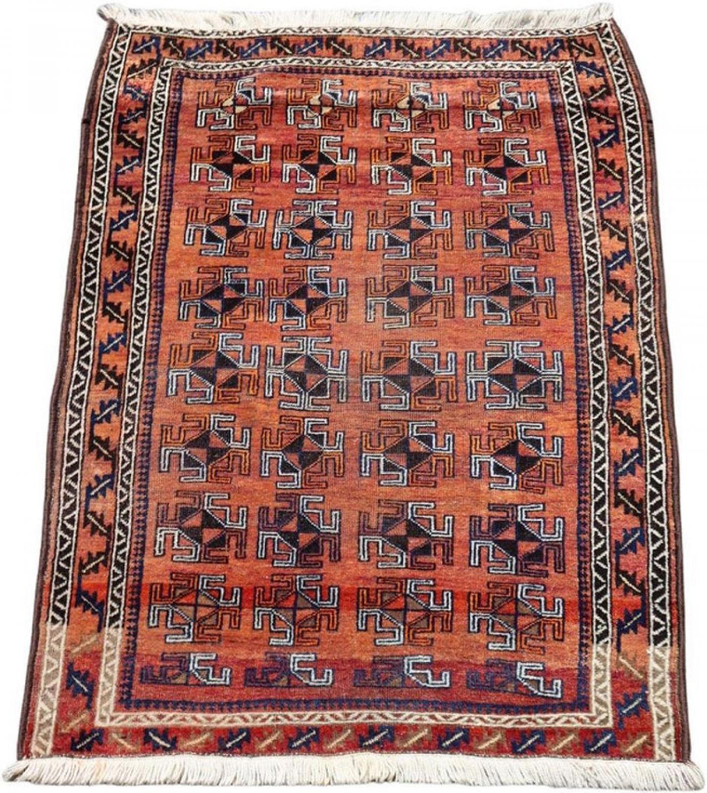 Handmade Antique Afghan Baluch Rug, 1930s