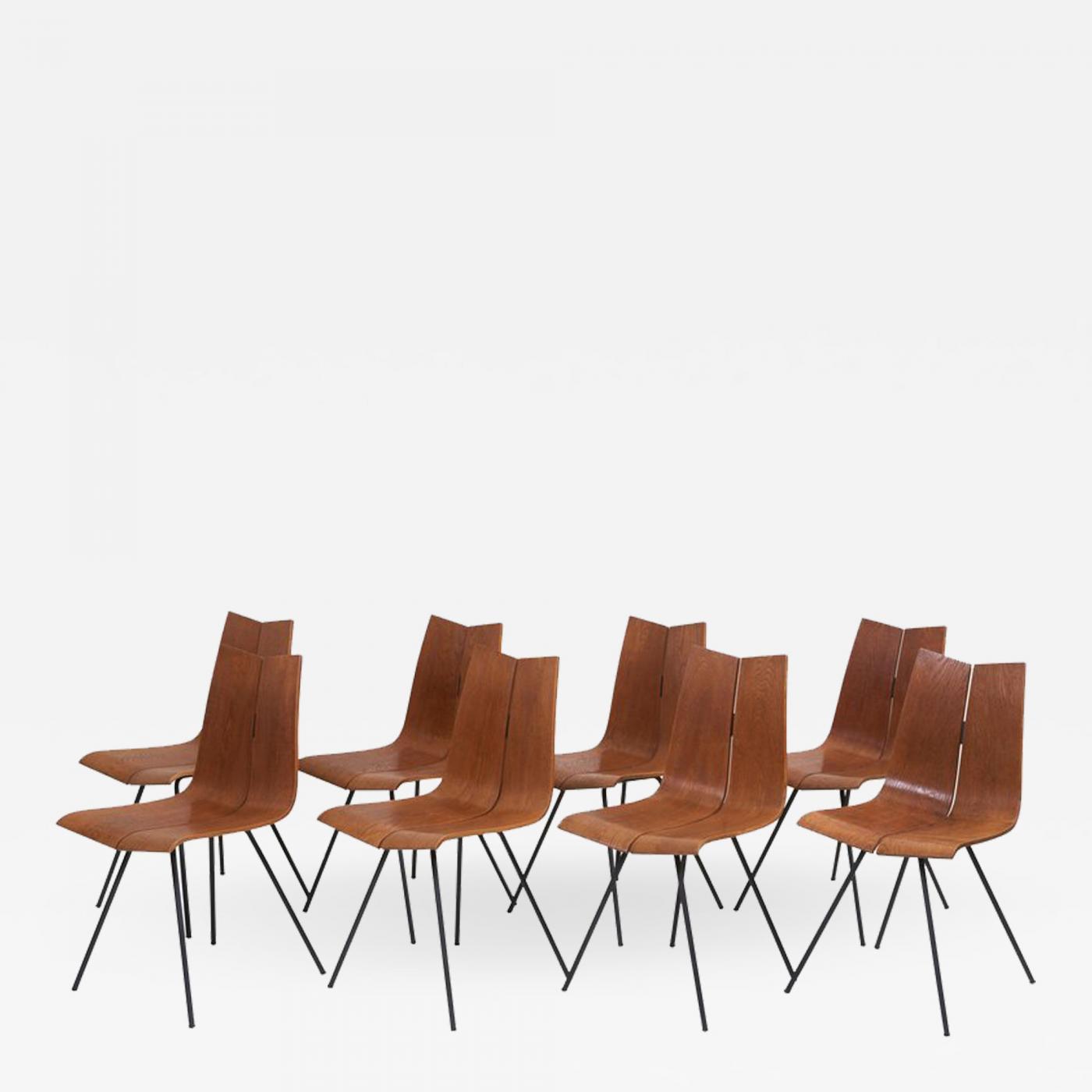 Hans Bellmann Set Of Eight Ga Chairs By Hans Bellmann For Horgen Glarus Switzerland 1950s