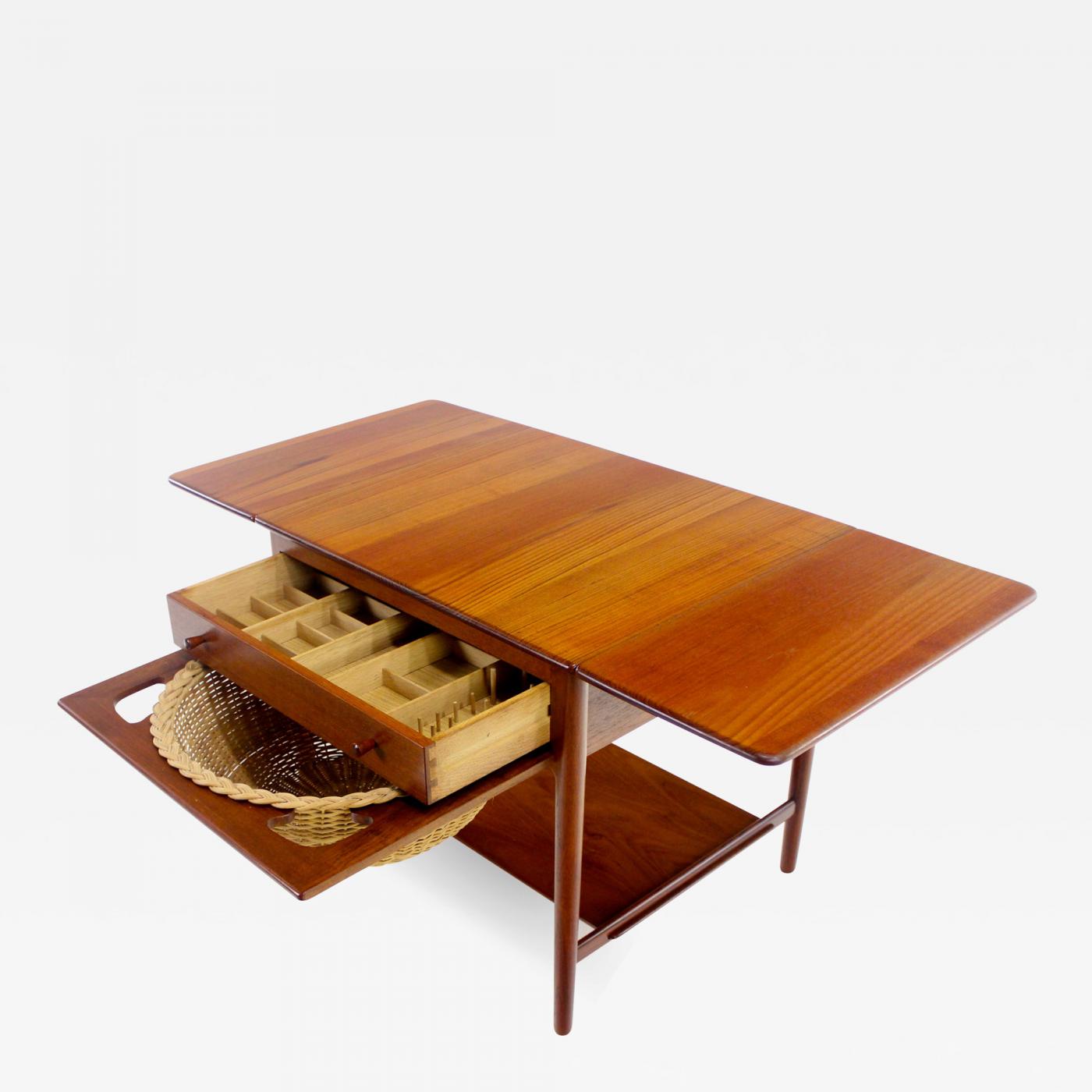 Hans Wegner Danish Modern Solid Teak Sewing Cabinet