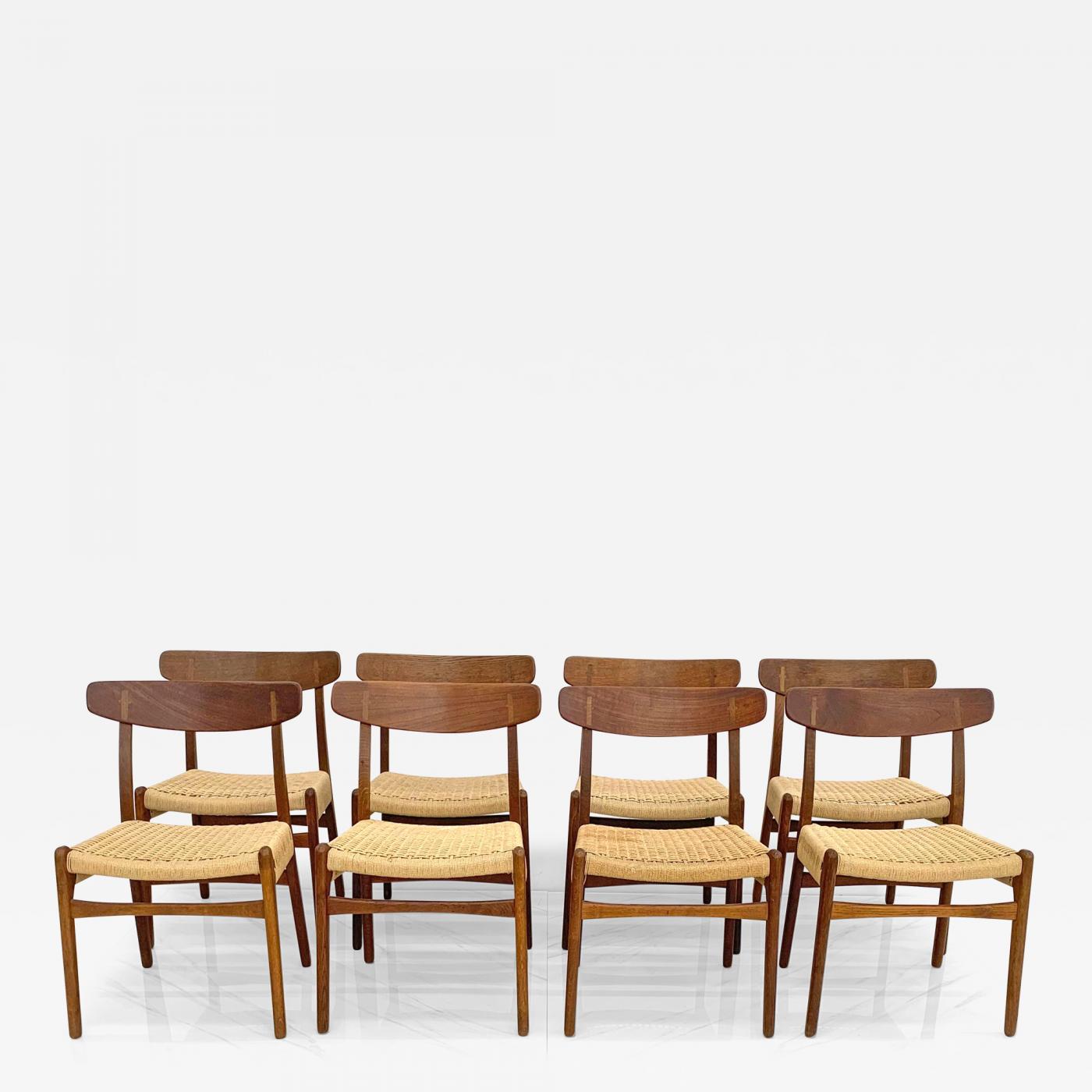 H.W. Klein - H.W. Klein Sculpted Back Dining Chairs of Walnut, Set of Six