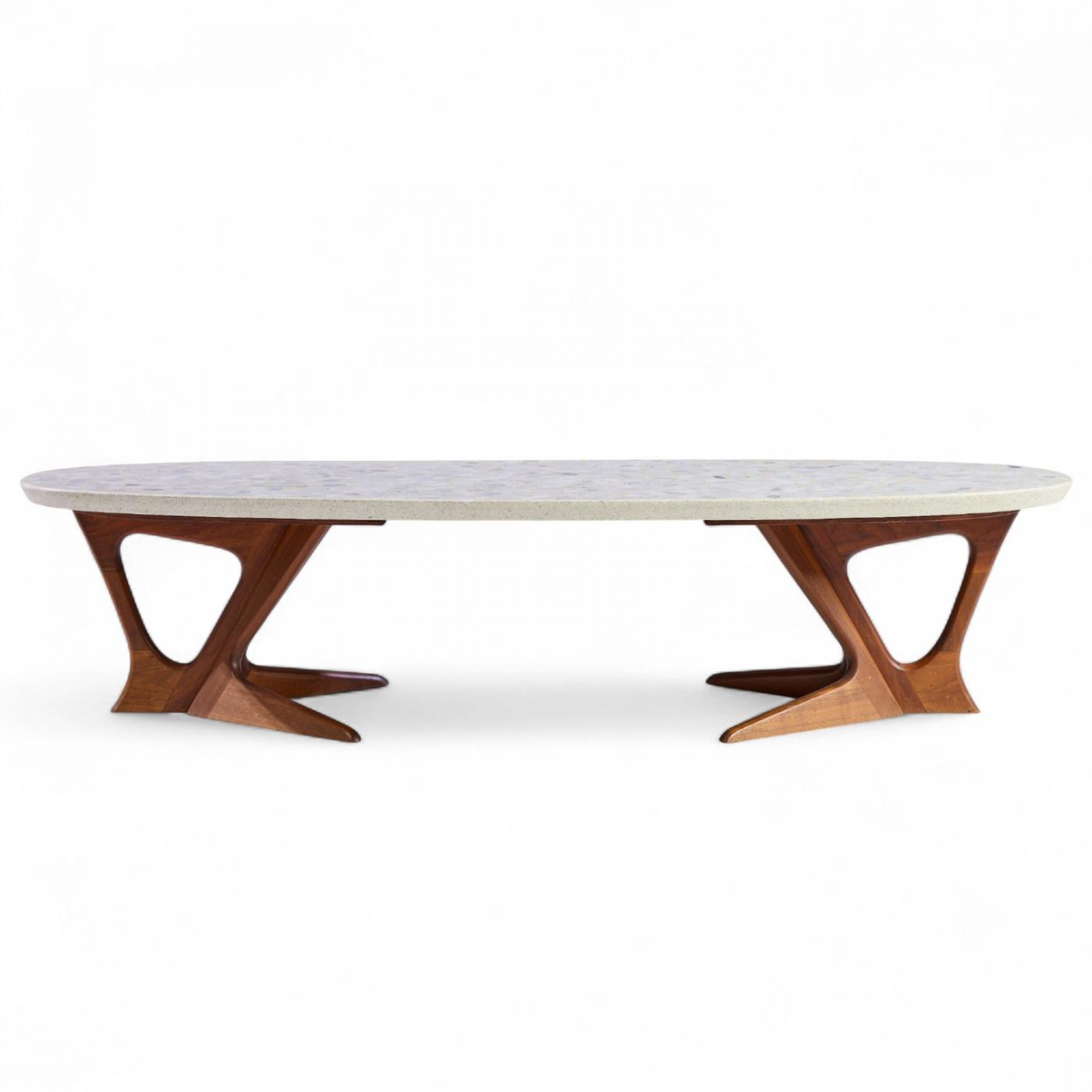 Harvey Probber - Harvey Probber Mid Century Walnut and Terrazzo Coffee ...