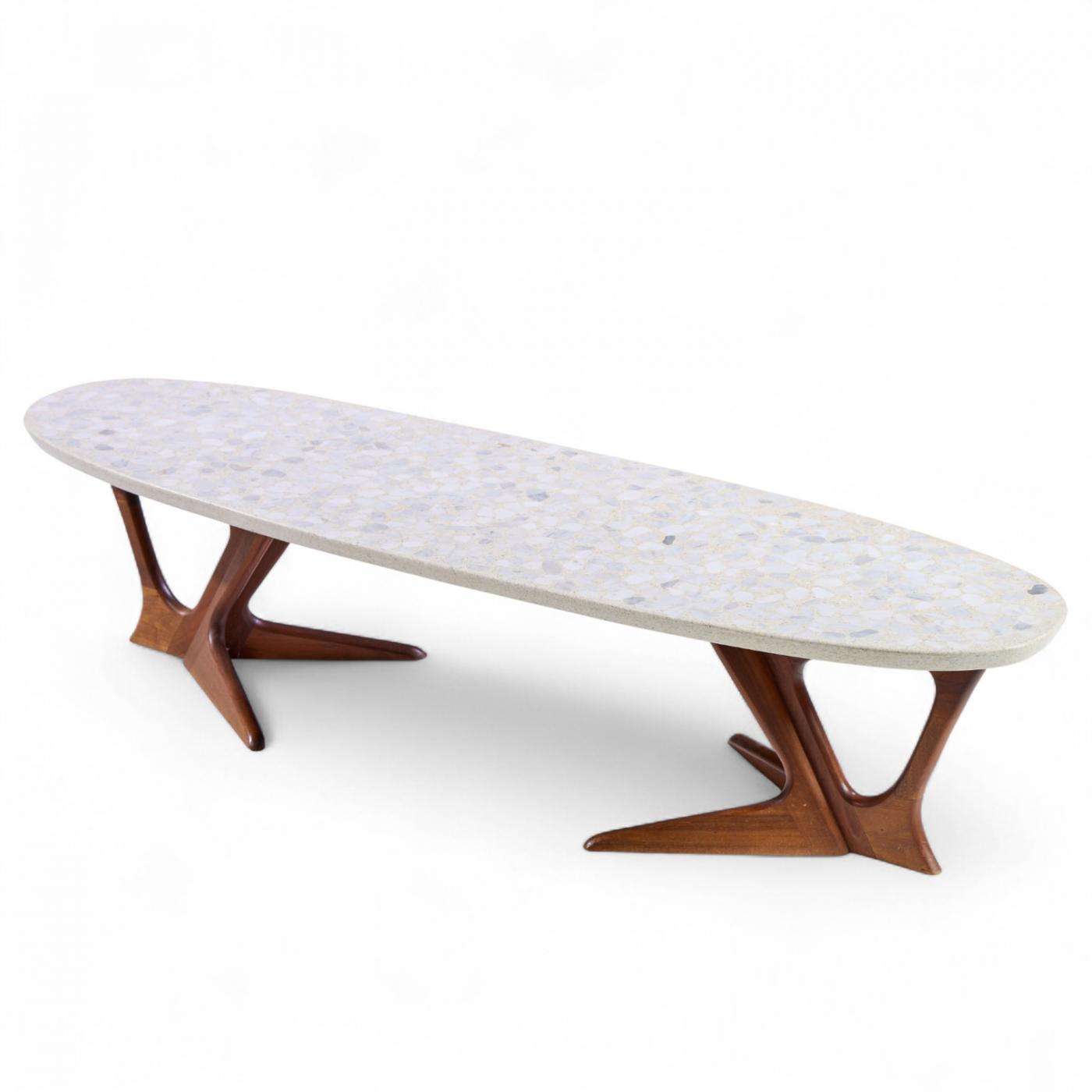 Harvey Probber - Harvey Probber Mid Century Walnut and Terrazzo Coffee ...