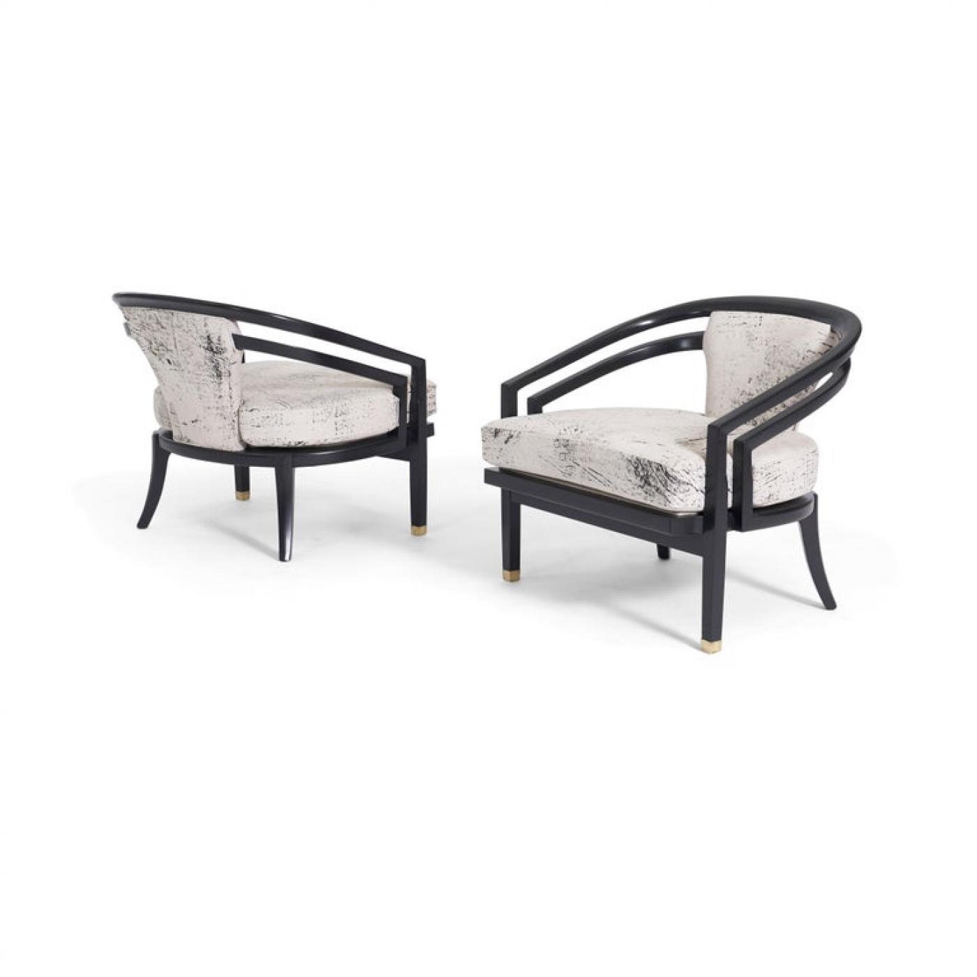 Harvey Probber Open Frame Lounge Chairs, Attributed to Harvey Probber