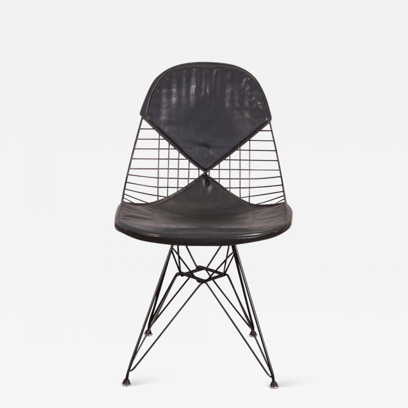 Herman Miller Black Eames Wire Chair With Bikini Cover On Eiffel