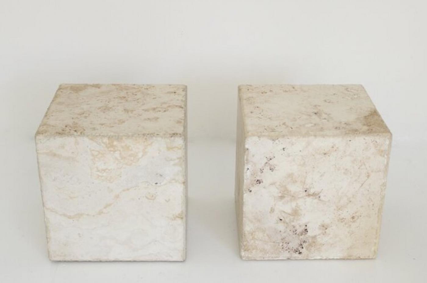 ITALIAN CREAM TRAVERTINE SIDE TABLES OR COFFEE TABLES