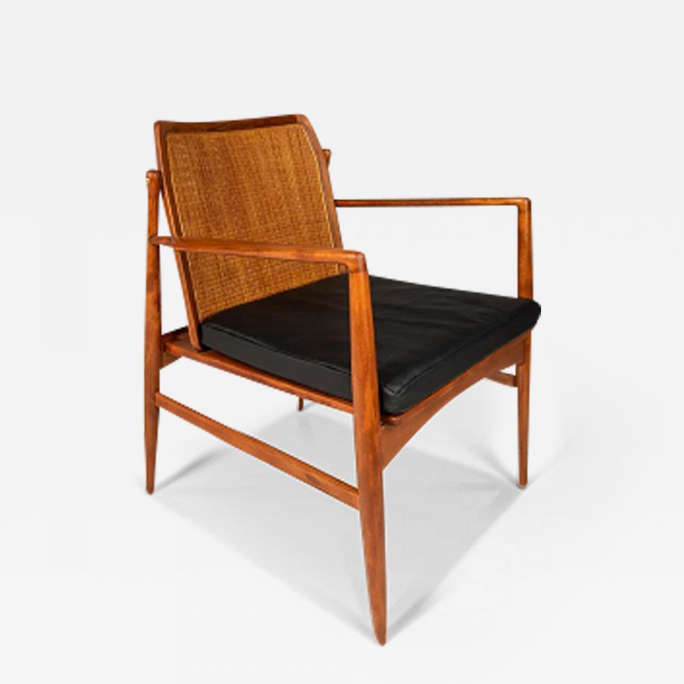 Ib Kofod-Larsen - Danish Modern Lounge Chair w/ Cane Back by Ib Kofod Larsen