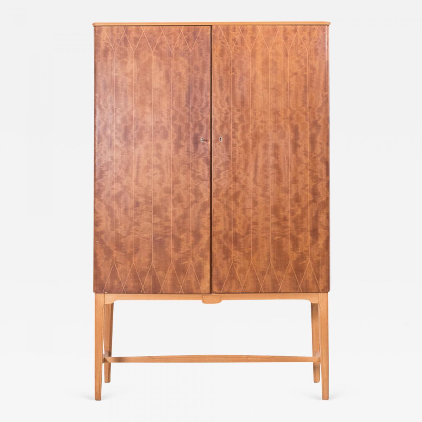 Inlaid Wooden Cabinet Sweden C 1970